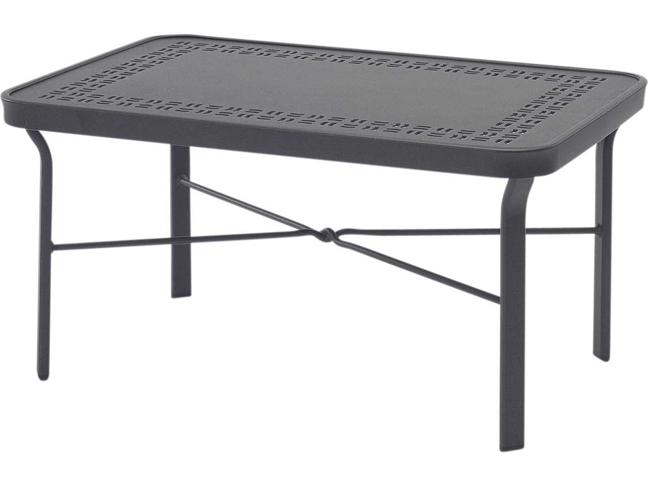 Windward Design Group Sunburst Punched Aluminum Tables Rectangular Outdoor Coffee Table