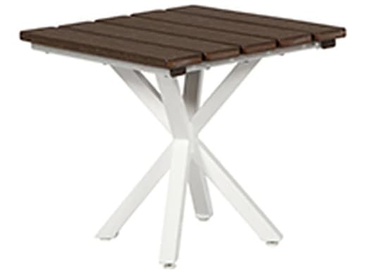 Windward Design Group Tahoe Plank MGP Top Tables Aluminum Square Patio End Table