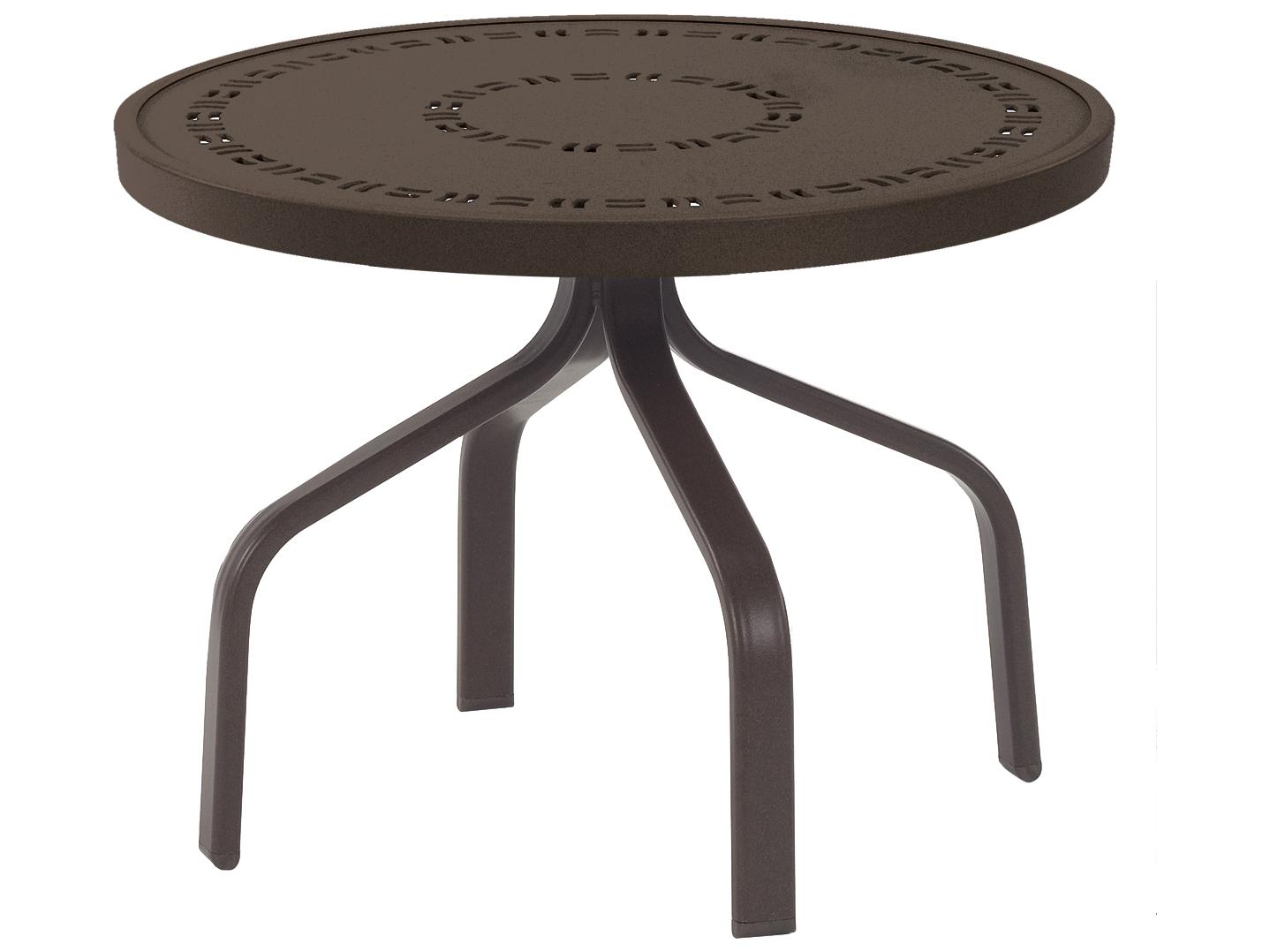 Windward Design Group Mayan Punched Aluminum Round Outdoor Patio Side Table