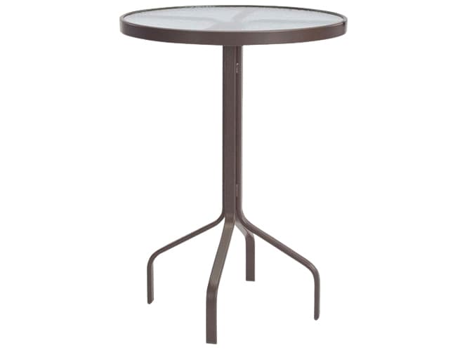 Windward Design Group Glass Top Aluminum Round Outdoor Bar Table