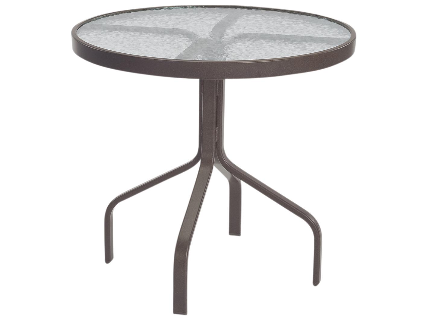 Windward Design Group Glass Top Aluminum Round Patio Dining Table