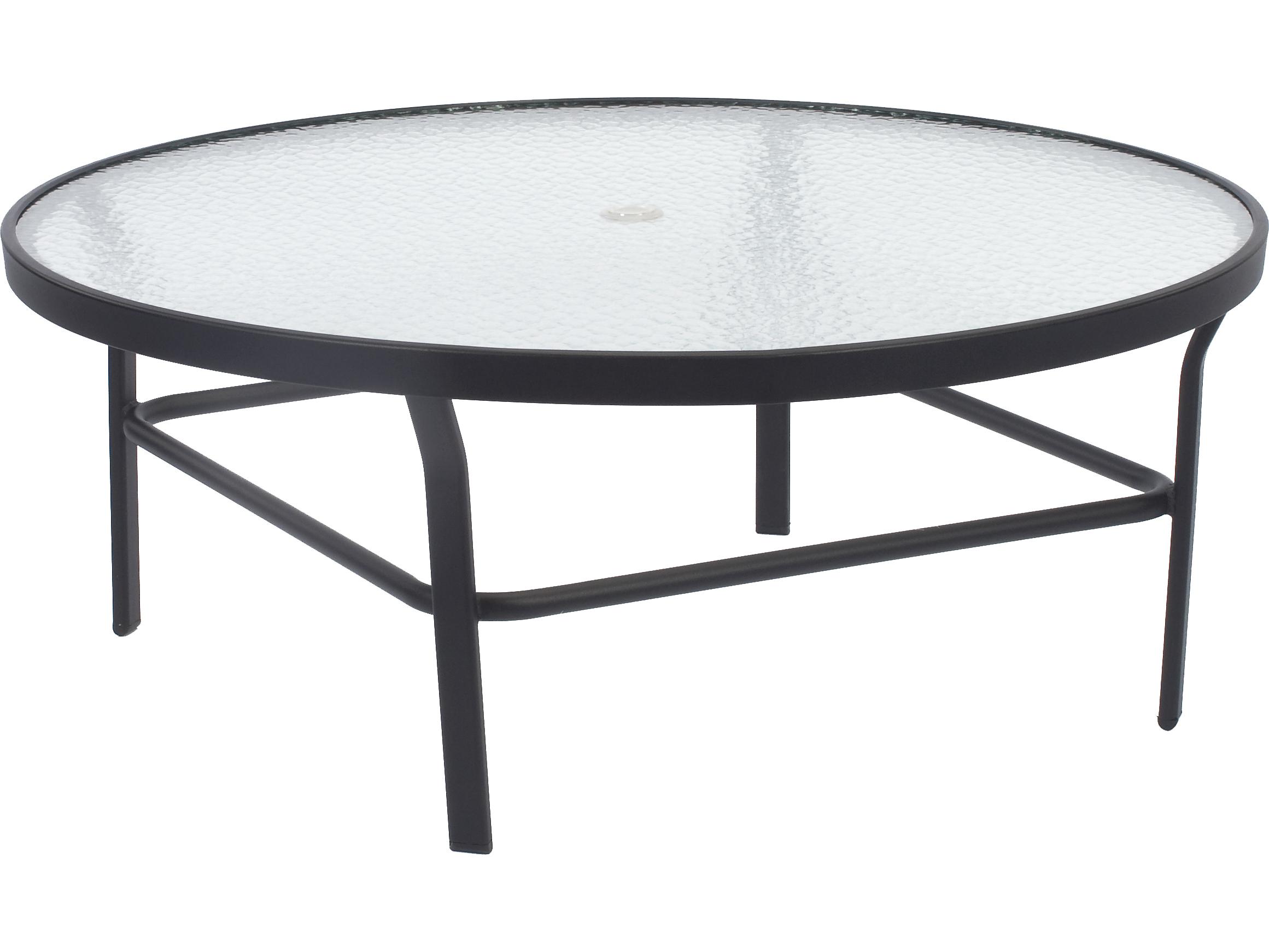 Windward Design Group Glass Top Aluminum Round Table