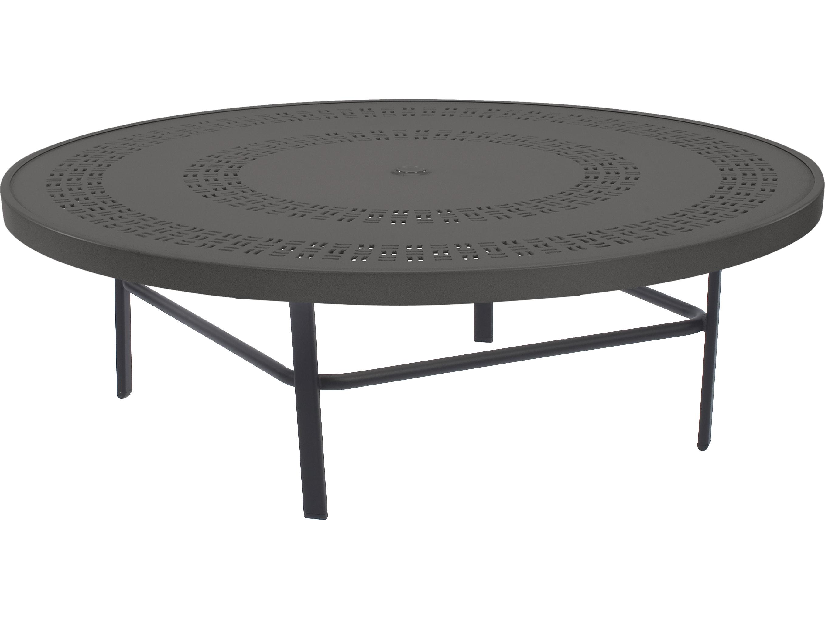 Windward Design Group Mayan Punched Aluminum Tables Aluminum Round Outdoor Conversation Table
