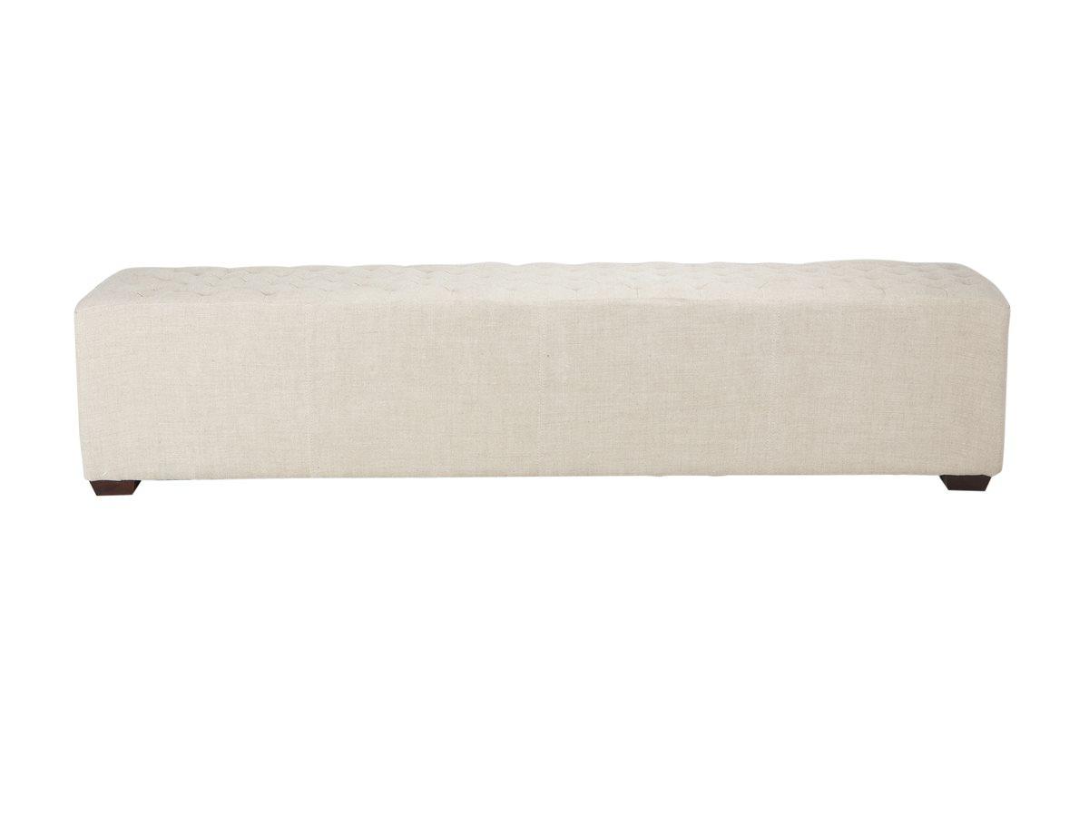 World Interiors Arabella Beige Antique Bronze Upholstered Accent Bench
