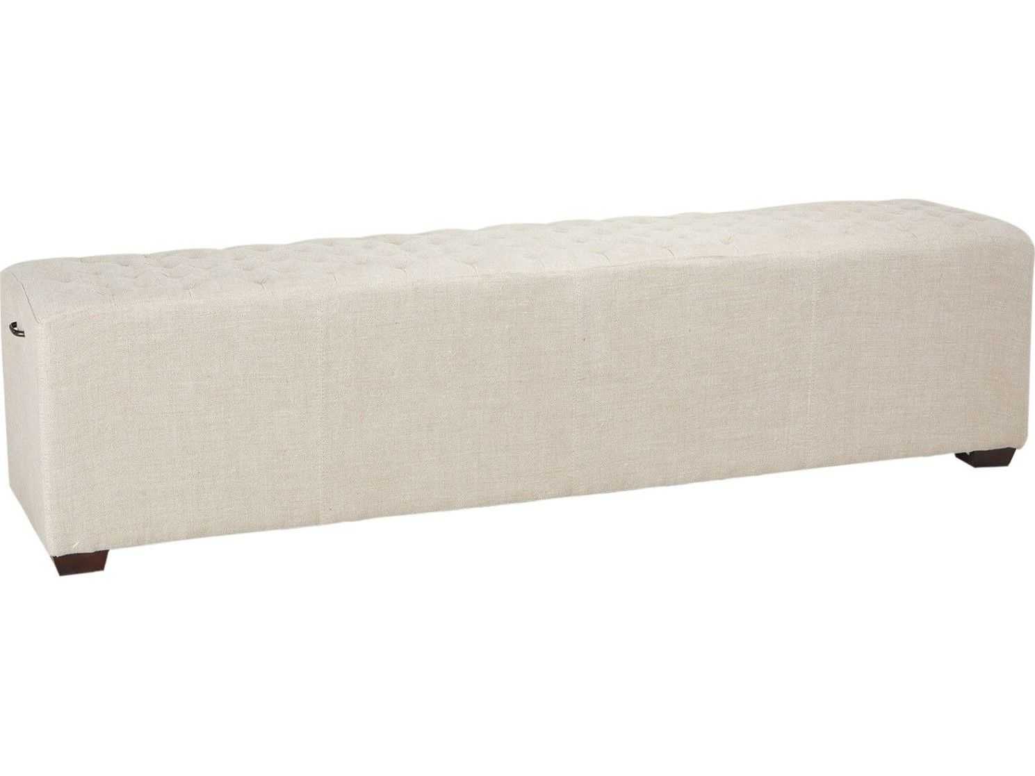 World Interiors Arabella Antique Bronze Beige Upholstered Accent Bench