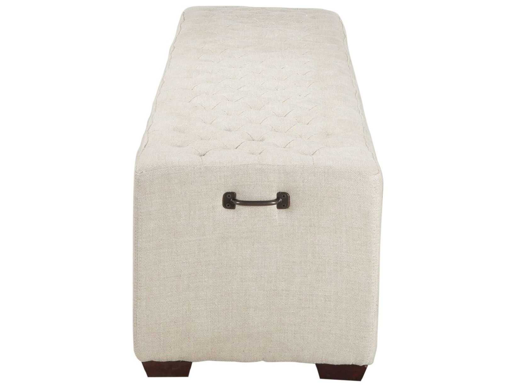 World Interiors Arabella Antique Bronze Beige Upholstered Accent Bench