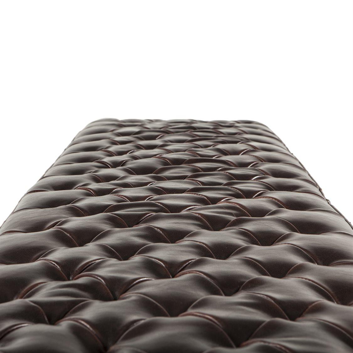 World Interiors Arabella Brown Leather Accent Bench