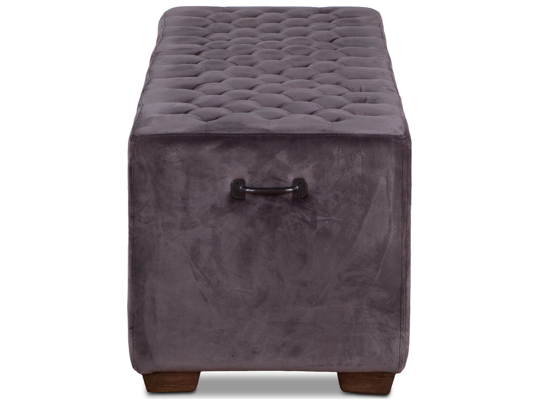 World Interiors Arabella Dark Gray Walnut Antique Black Brown Upholstered Accent Bench