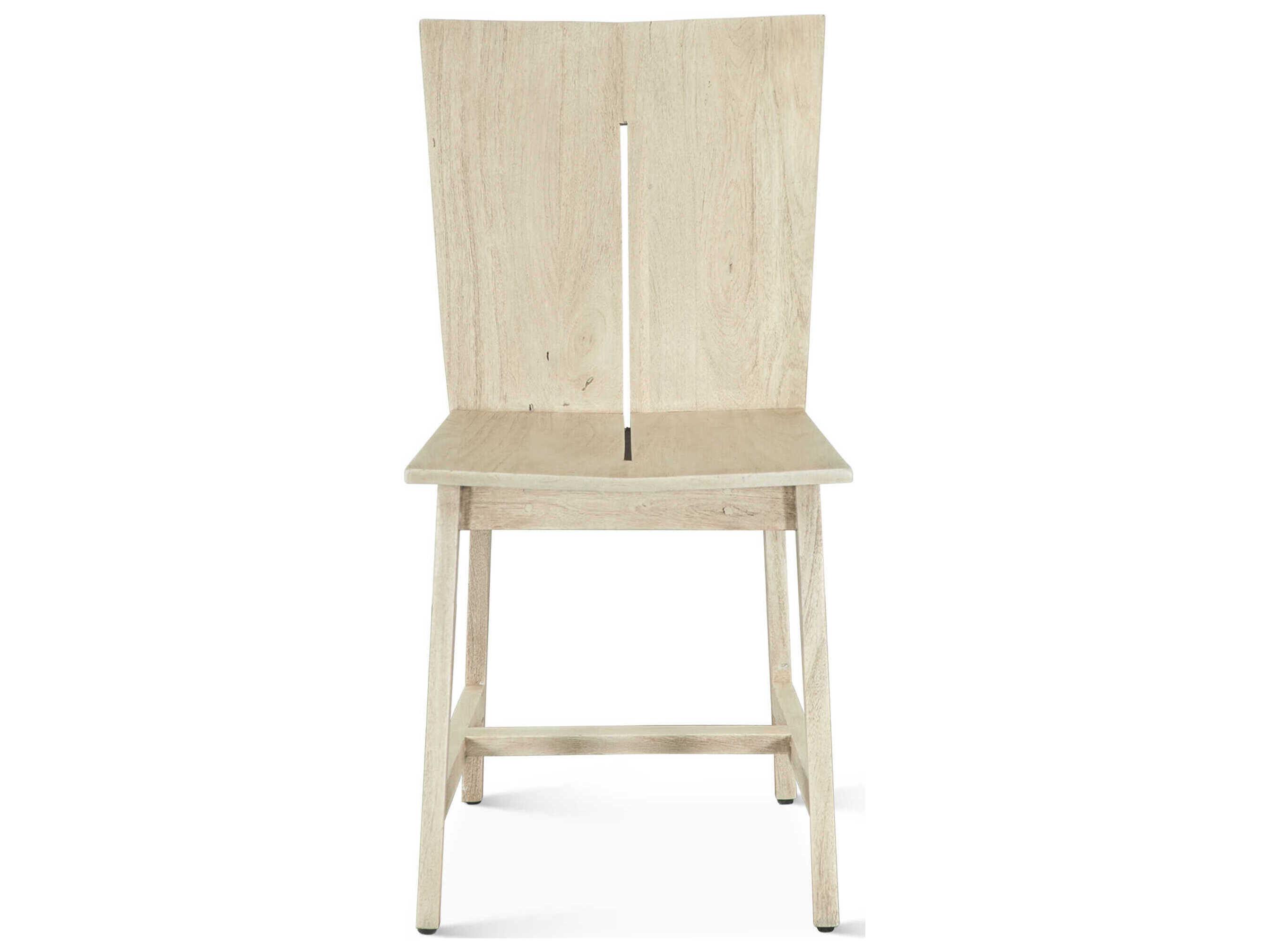 World Interiors Acadia Acacia Wood Beige Armless Dining Chair