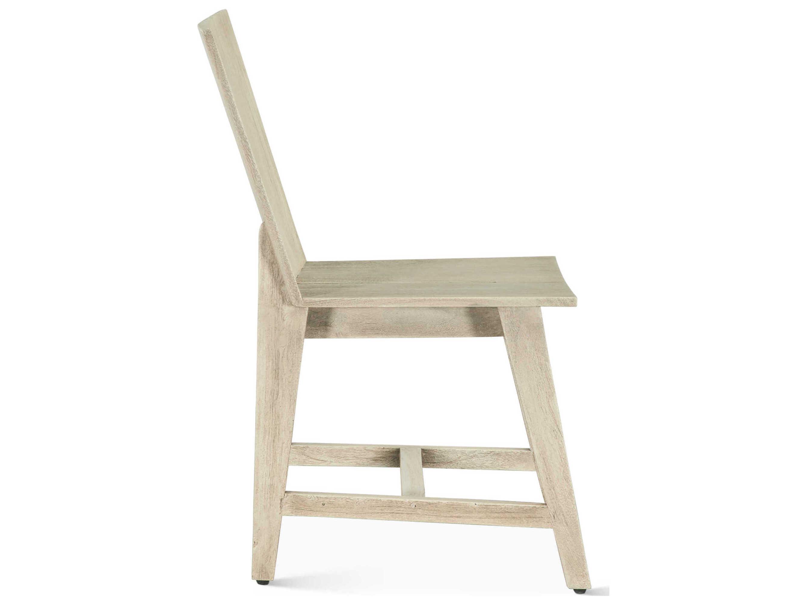 World Interiors Acadia Acacia Wood Beige Armless Dining Chair