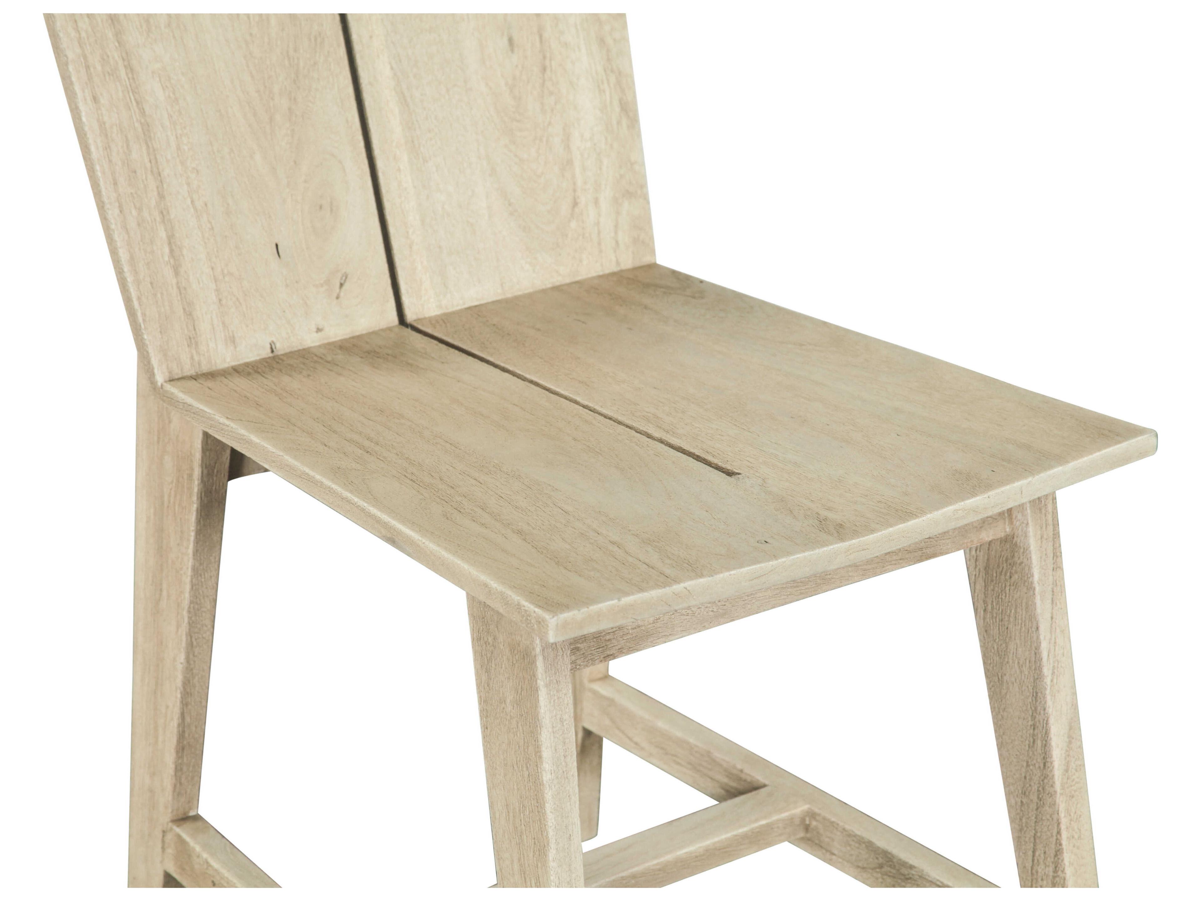 World Interiors Acadia Acacia Wood Beige Armless Dining Chair