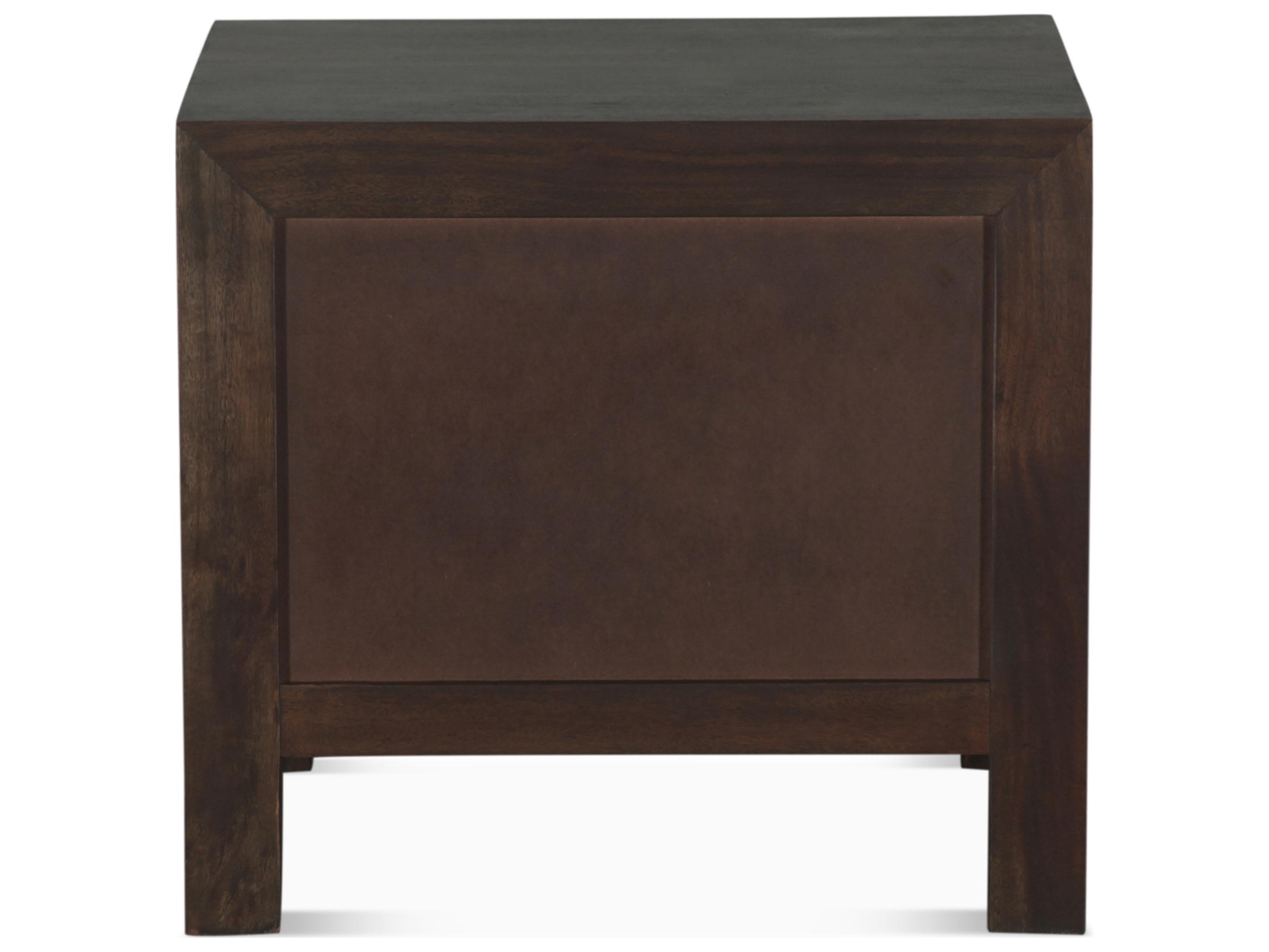 World Interiors Acadia 2-Drawers Brown Acacia Wood Nightstand