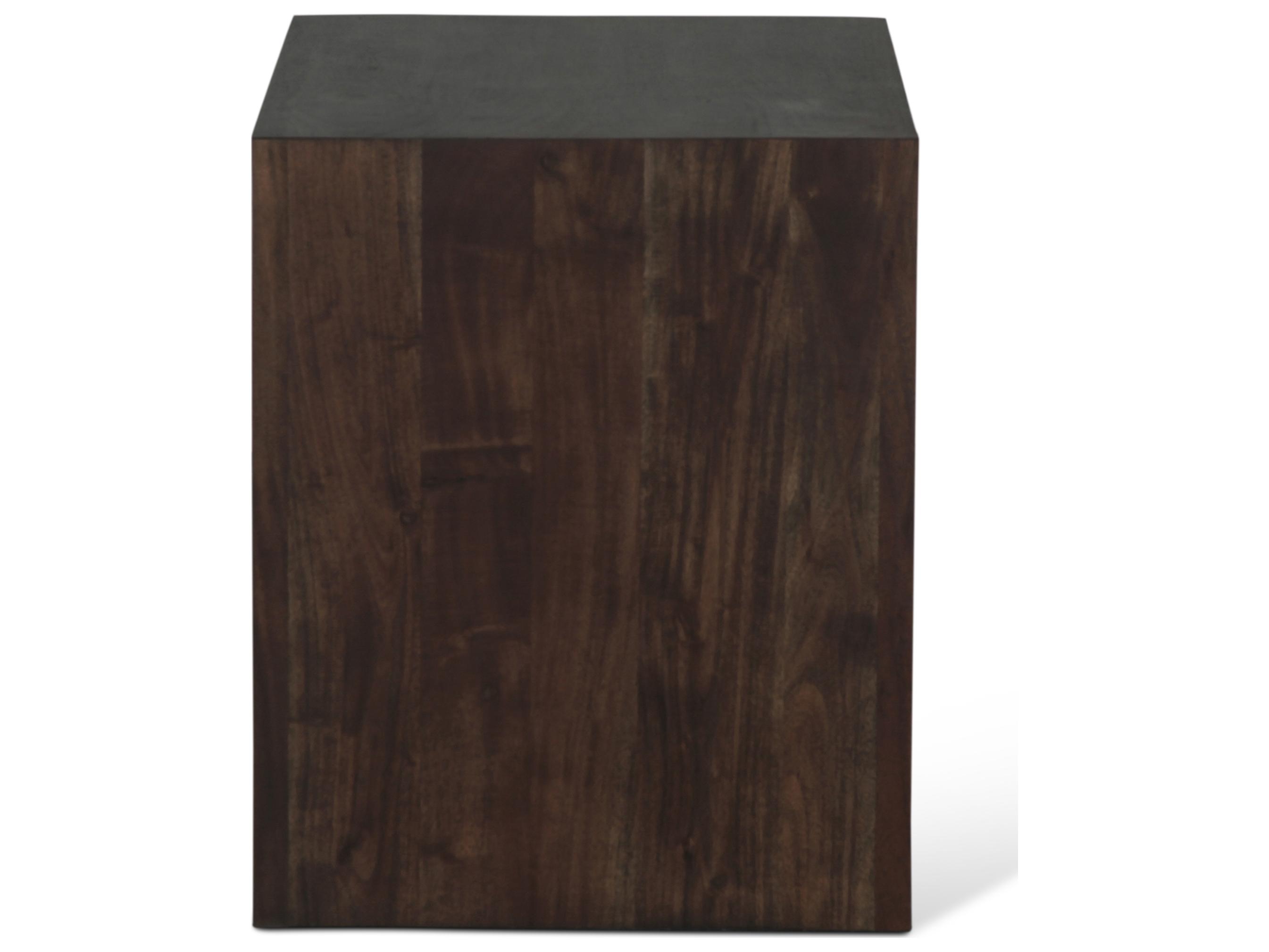 World Interiors Acadia 2-Drawers Brown Acacia Wood Nightstand