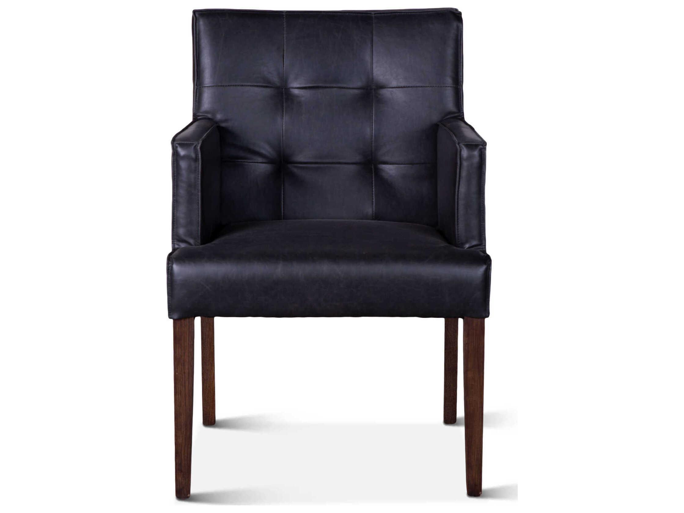 World Interiors Aven Black Leather Accent Chair