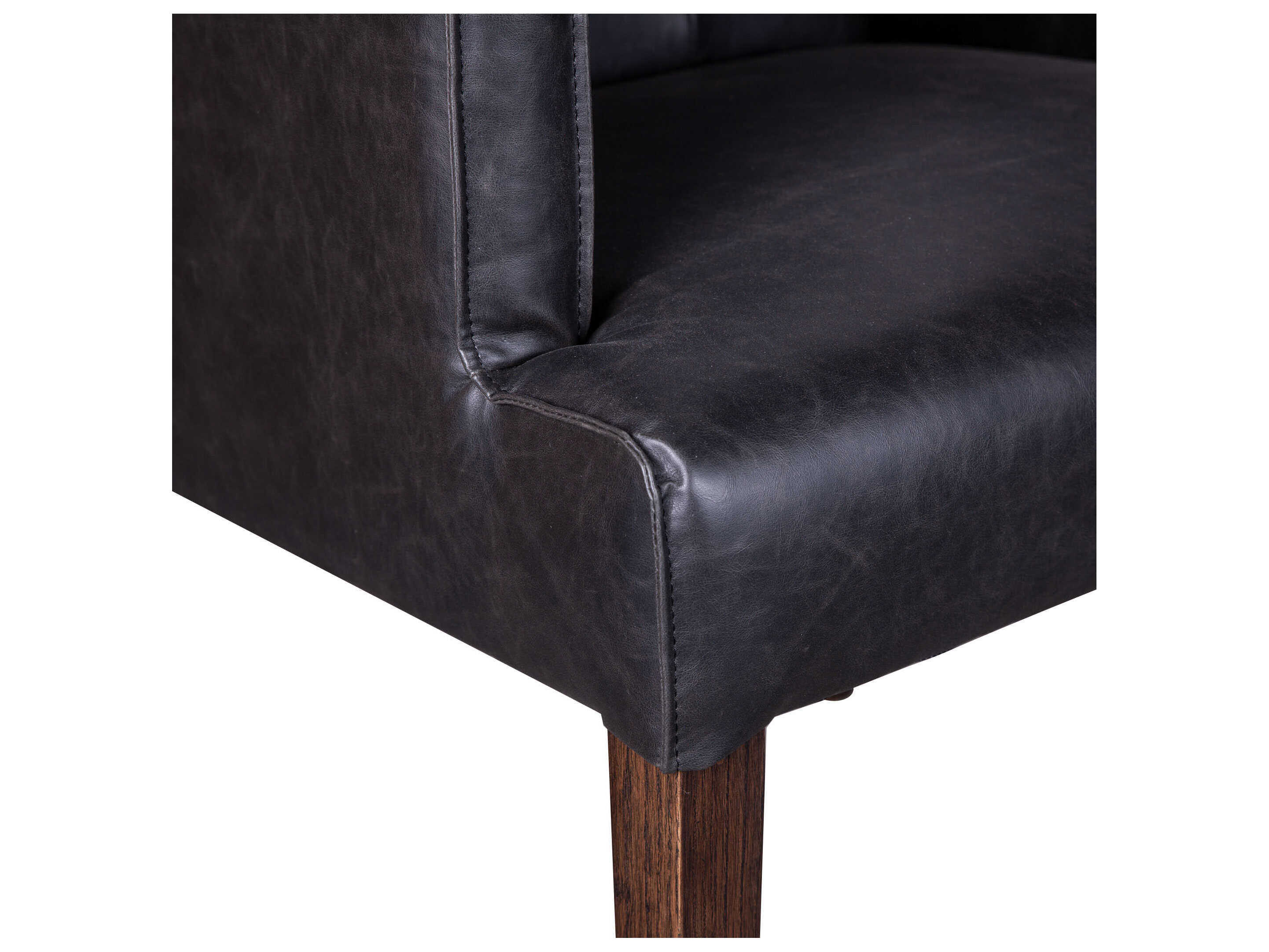 World Interiors Aven Black Leather Accent Chair