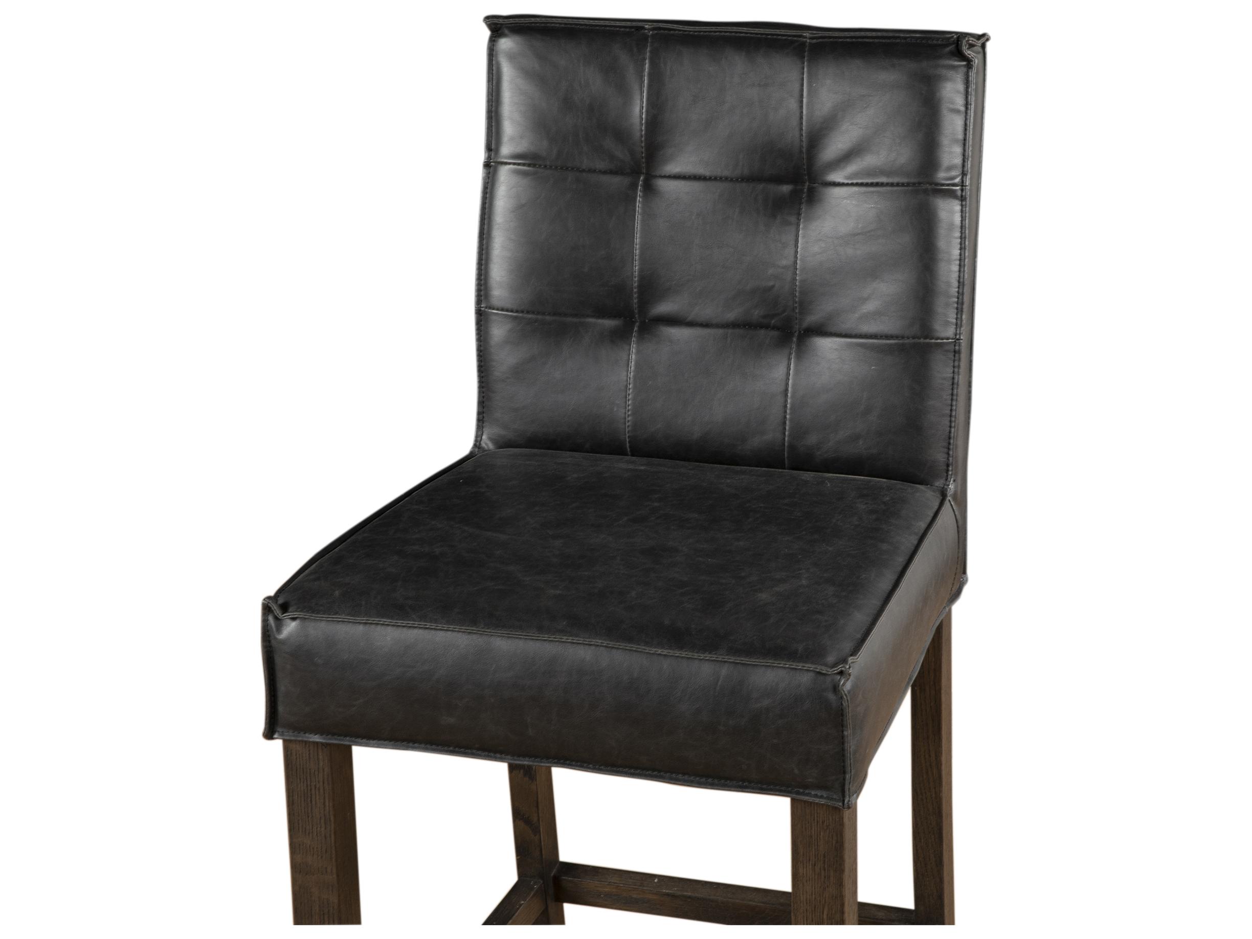 World Interiors Aven Dark Leather Mango Wood Counter Stool