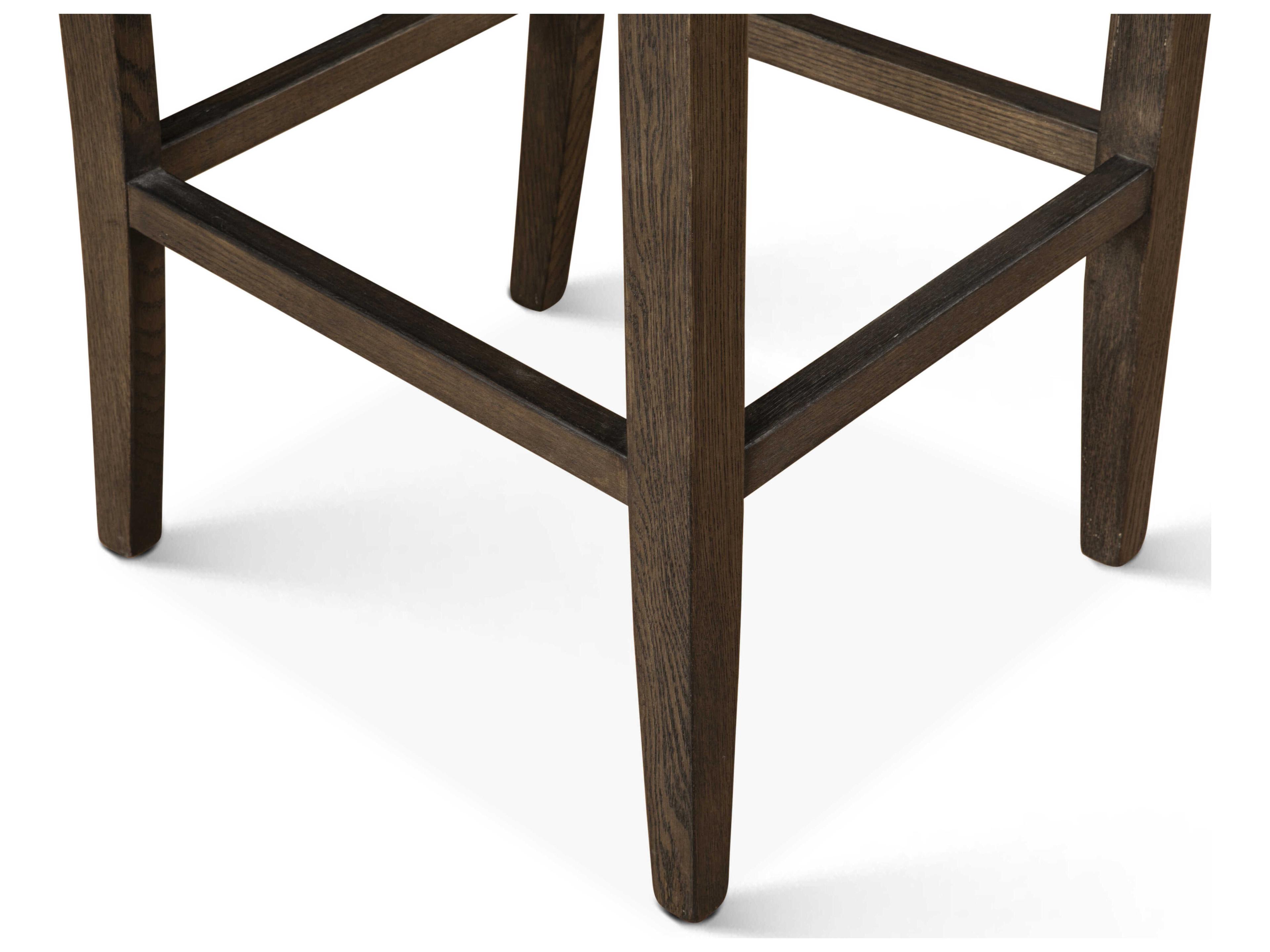 World Interiors Aven Dark Suede Upholstered Mango Wood Counter Stool