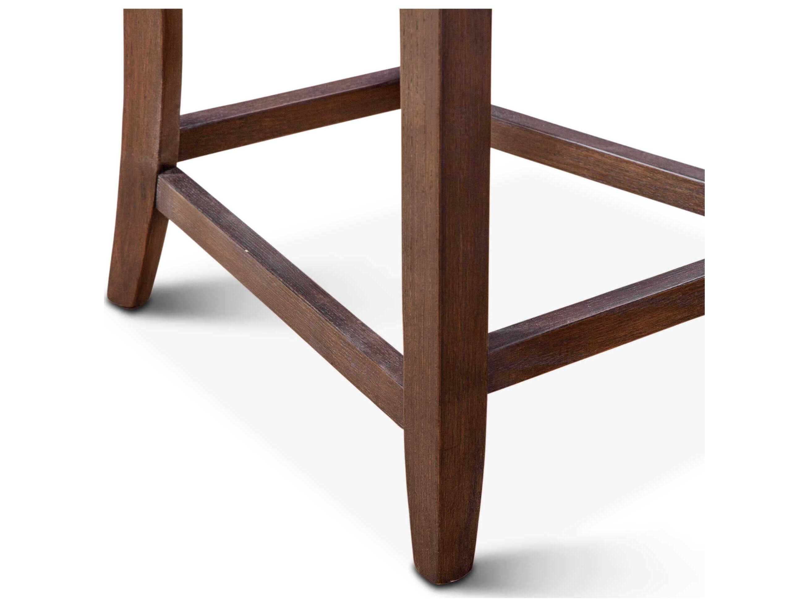 World Interiors Avery Natural Leather Birch Wood Counter Stool