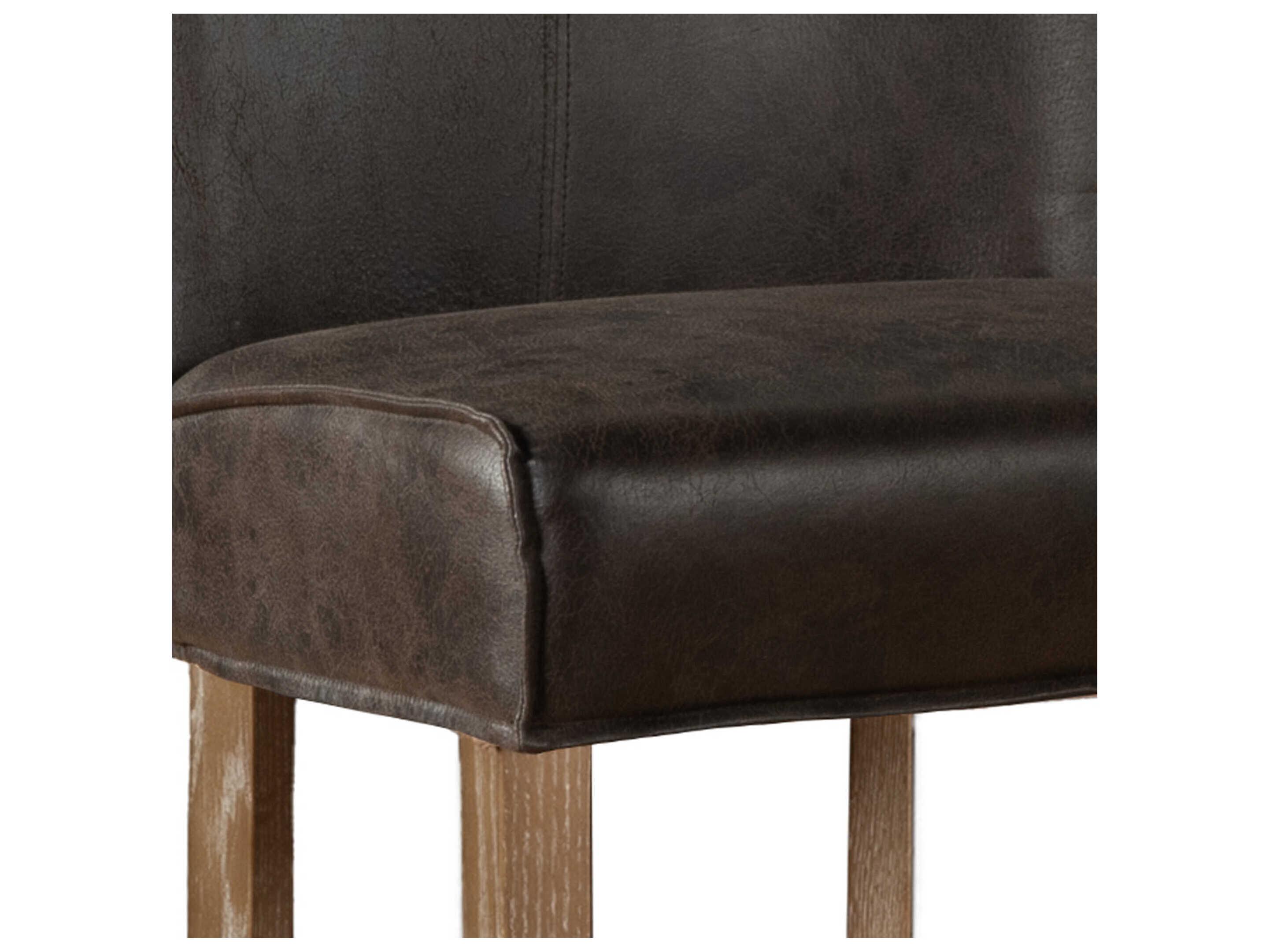 World Interiors Avery Natural Leather Birch Wood Counter Stool