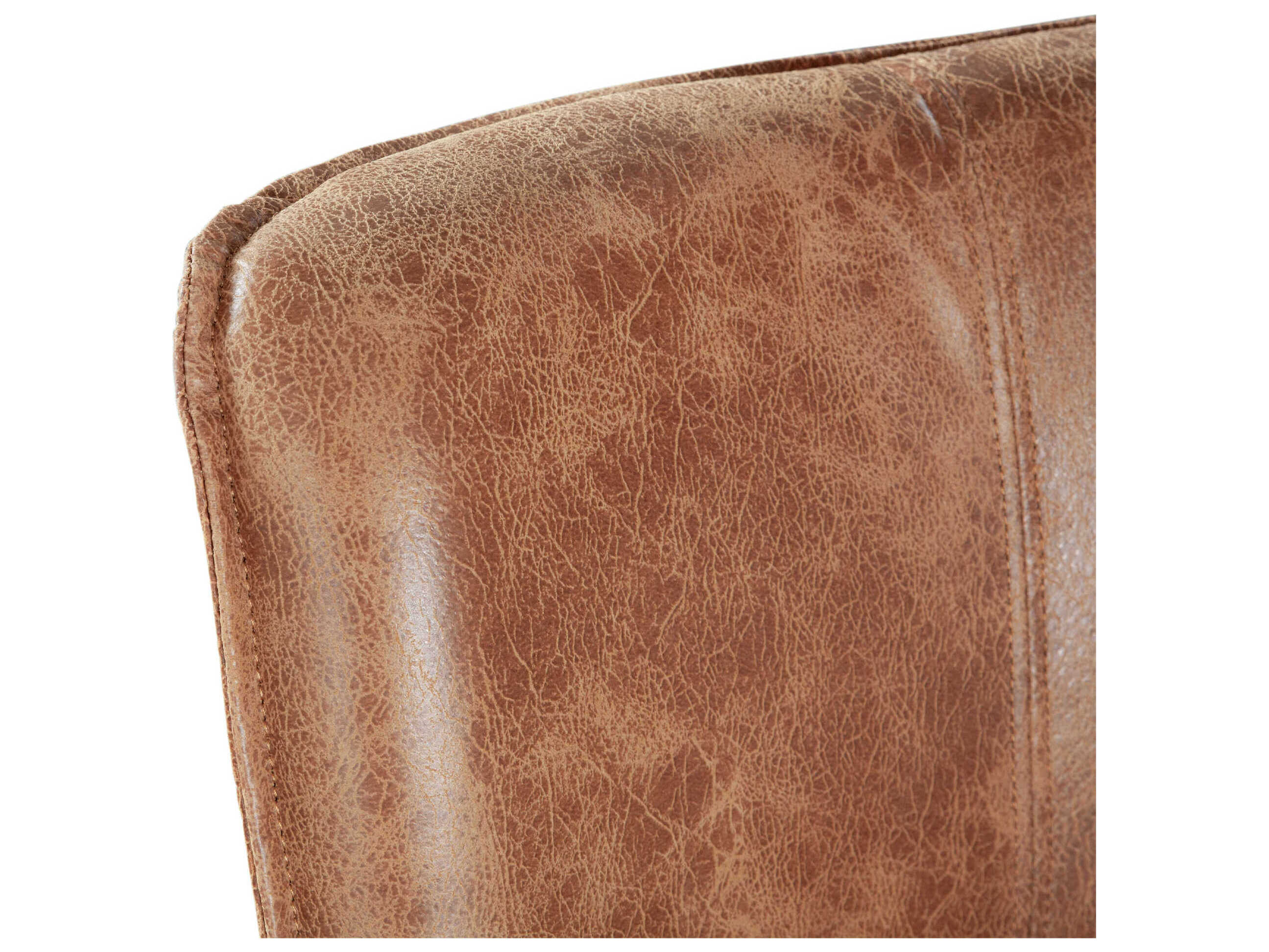 World Interiors Avery Natural Leather Birch Wood Counter Stool