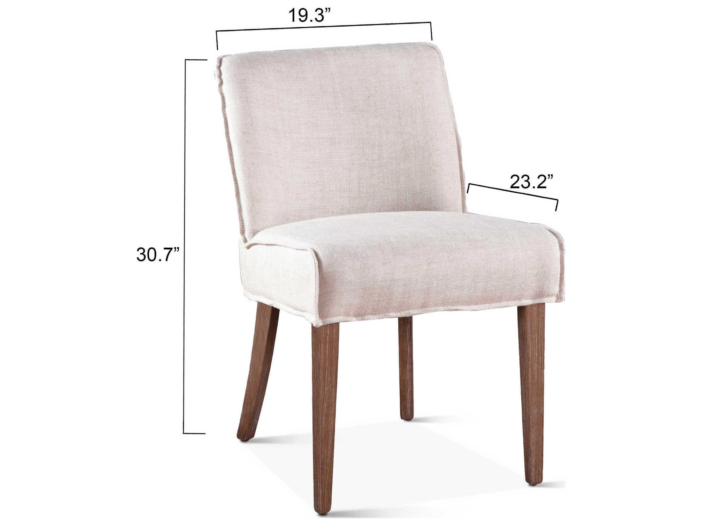 World Interiors Avery Oak Wood White Upholstered Side Dining Chair