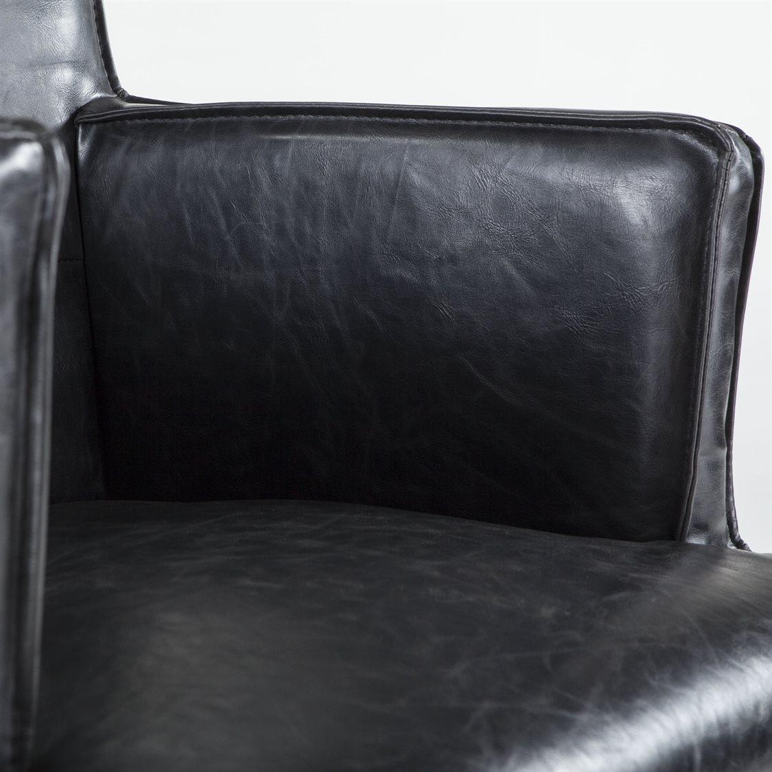 World Interiors Avery Black Faux Leather Accent Chair