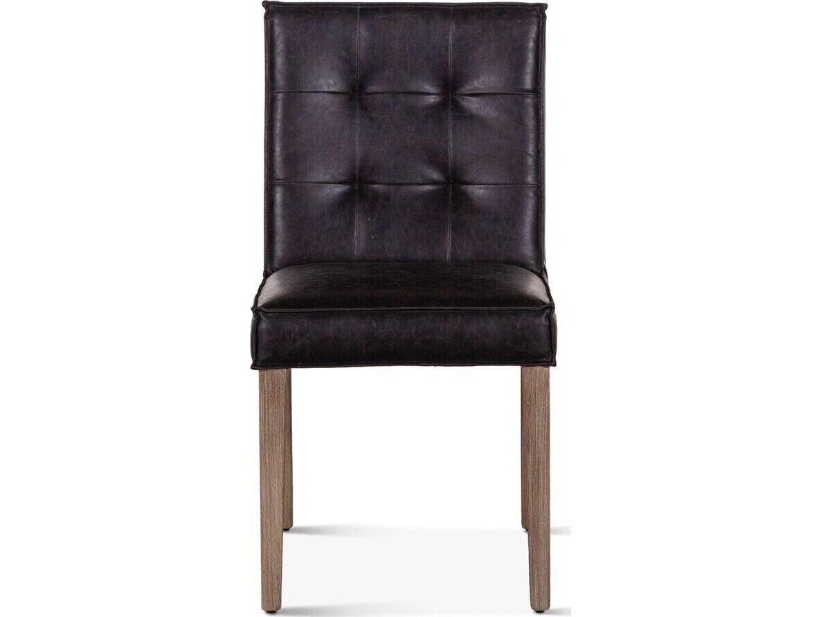 World Interiors Aven Black Leather Armless Dining Chair