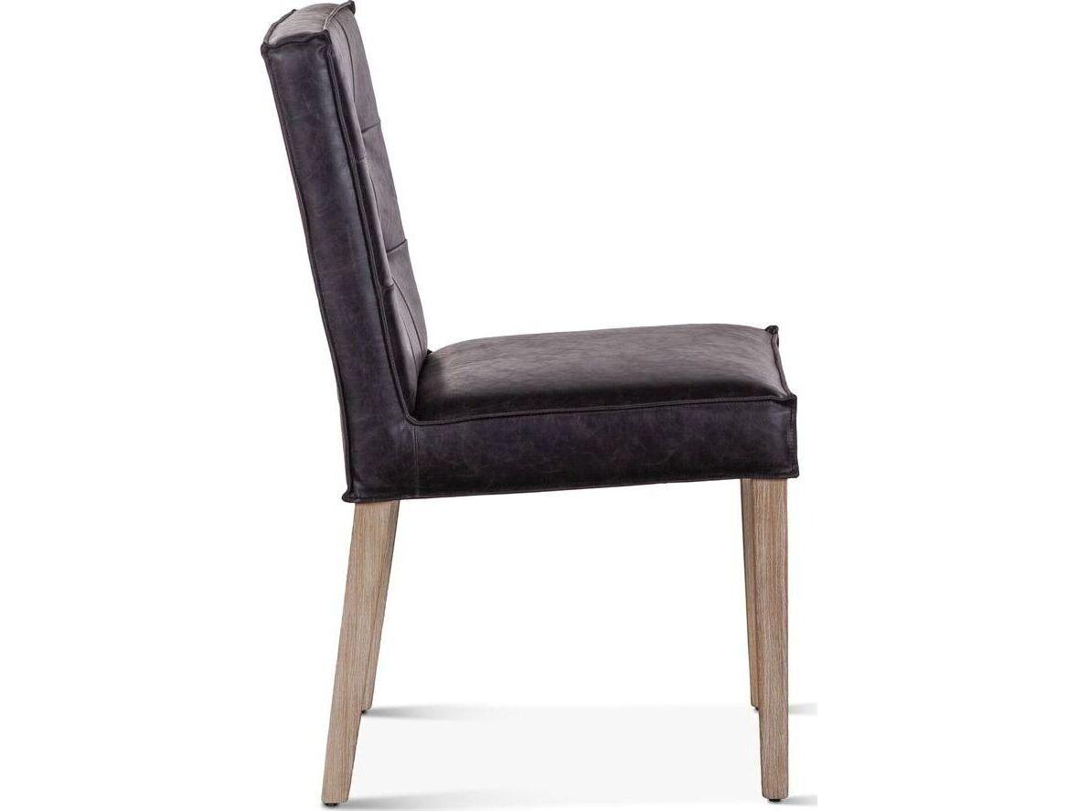 World Interiors Aven Black Leather Armless Dining Chair