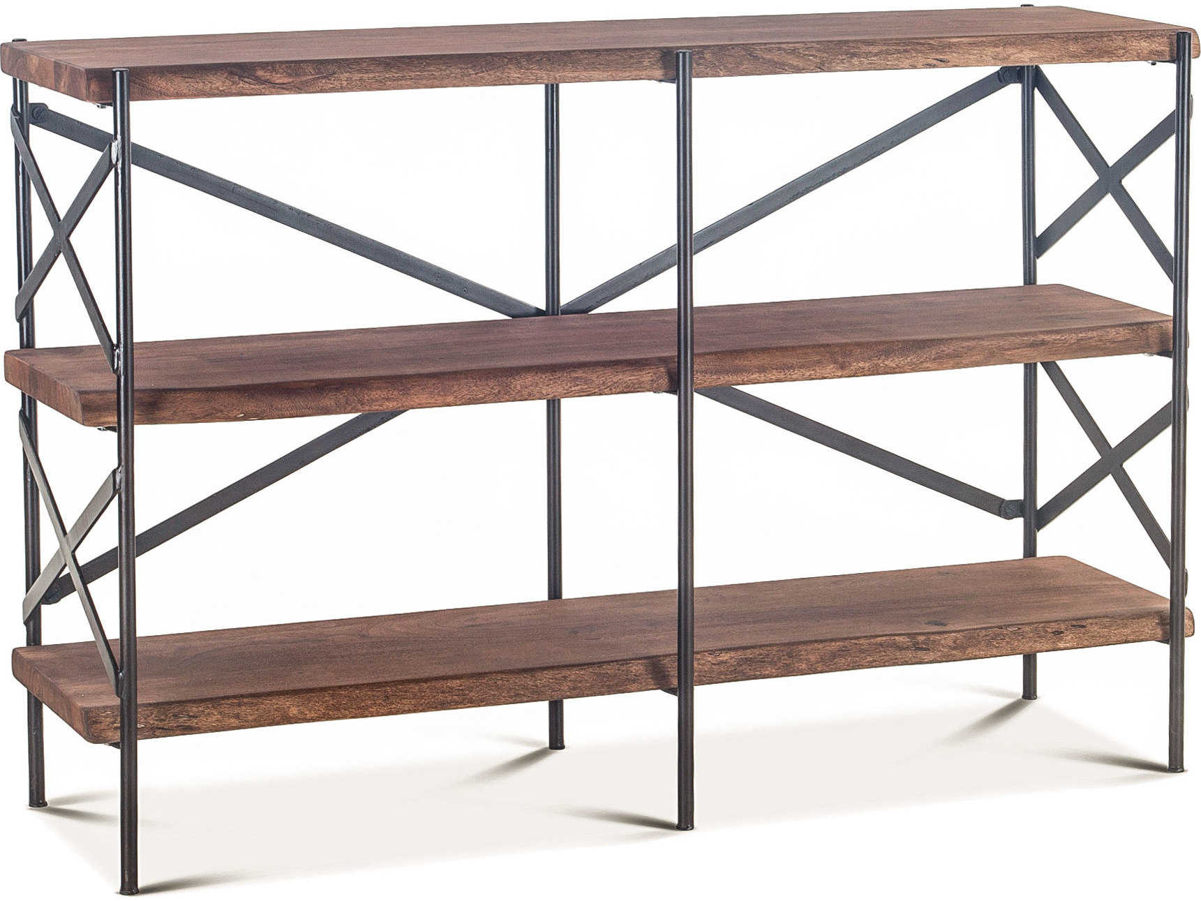 World Interiors Blayne Raw Walnut Antique Zinc Bookcase