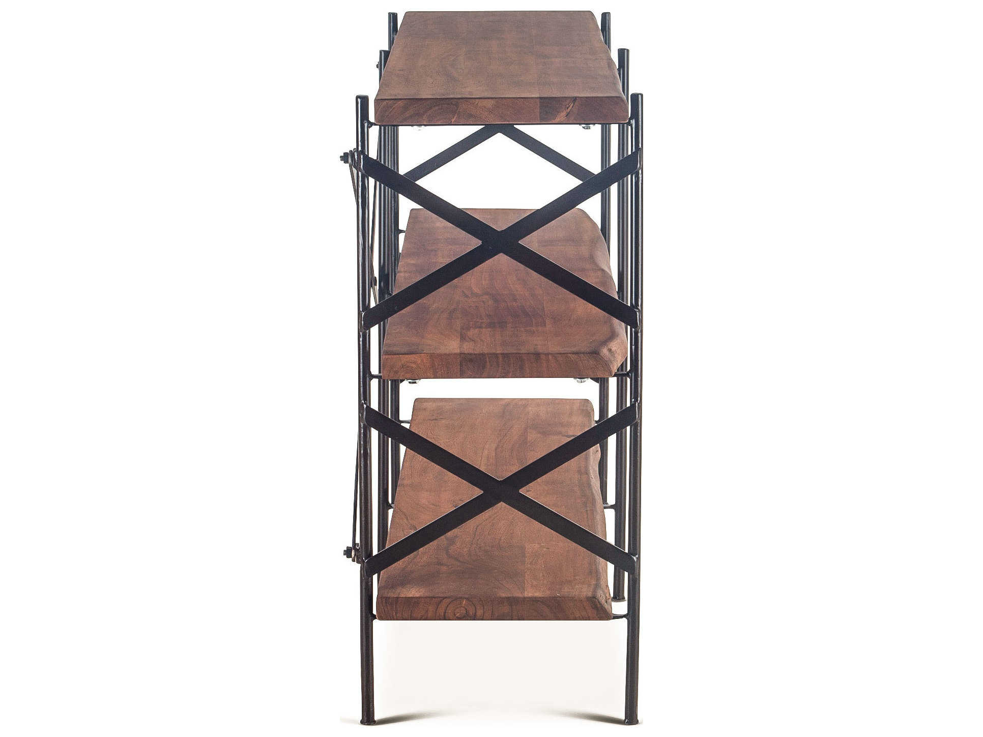 World Interiors Blayne Raw Walnut Antique Zinc Bookcase
