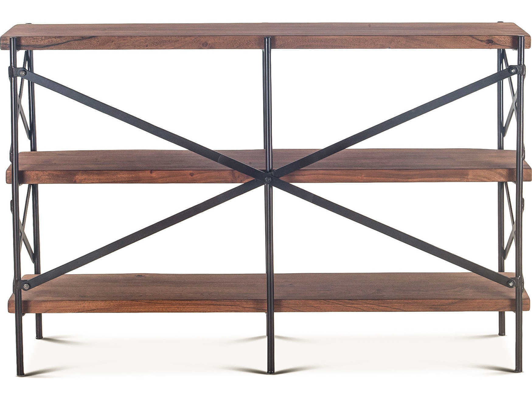 World Interiors Blayne Raw Walnut Antique Zinc Bookcase