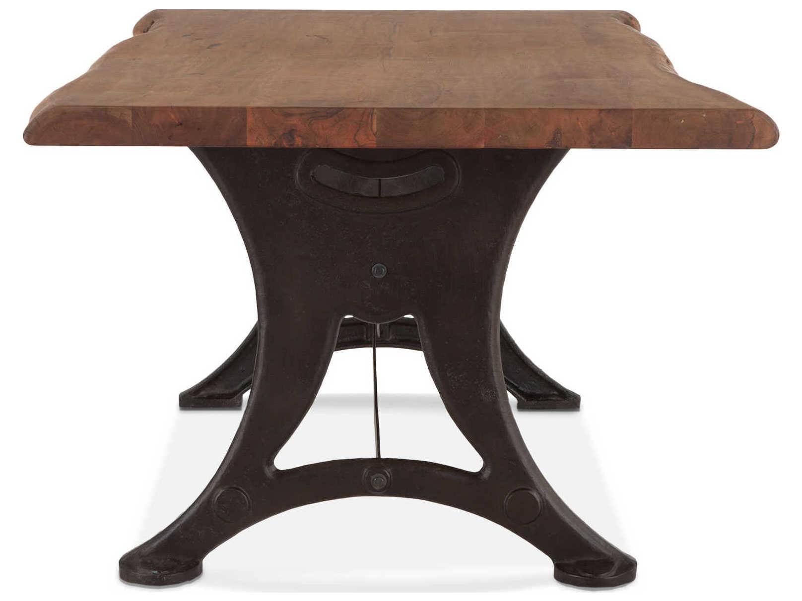 World Interiors Blayne Rectangular Wood Natural Walnut Antique Zinc Dining Table