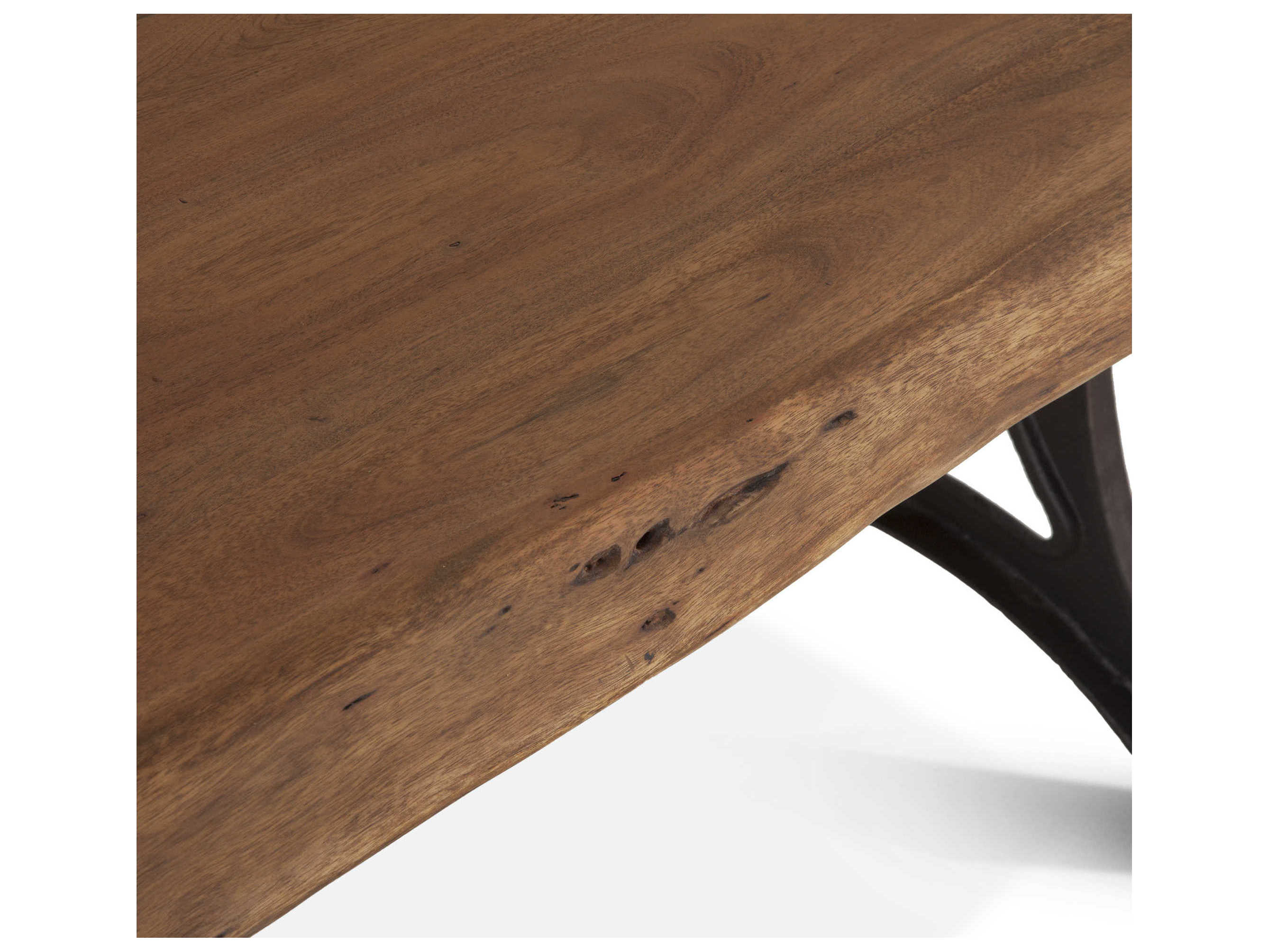 World Interiors Blayne Rectangular Wood Natural Walnut Antique Zinc Dining Table