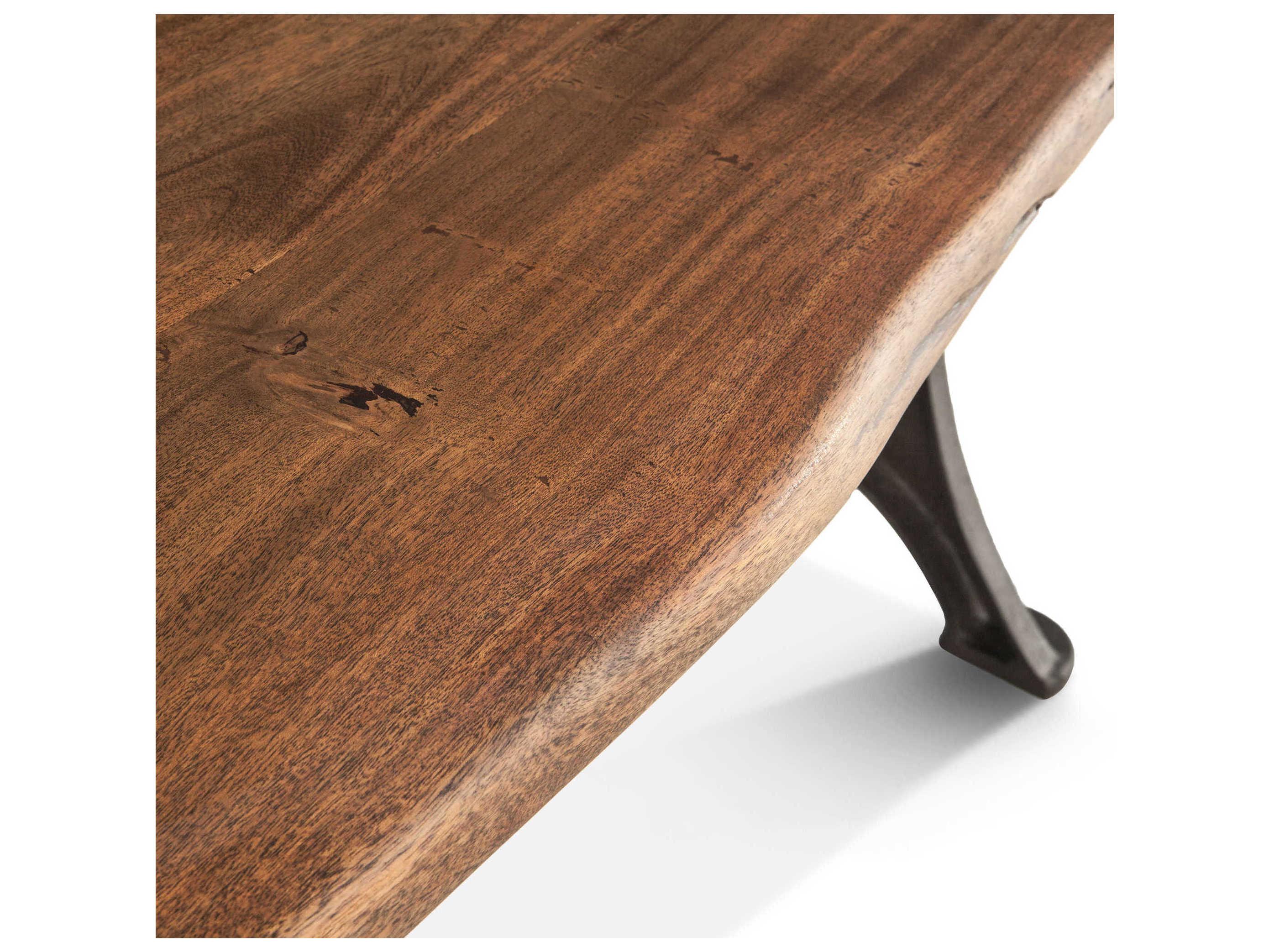 World Interiors Blayne Rectangular Wood Natural Walnut Antique Zinc Dining Table