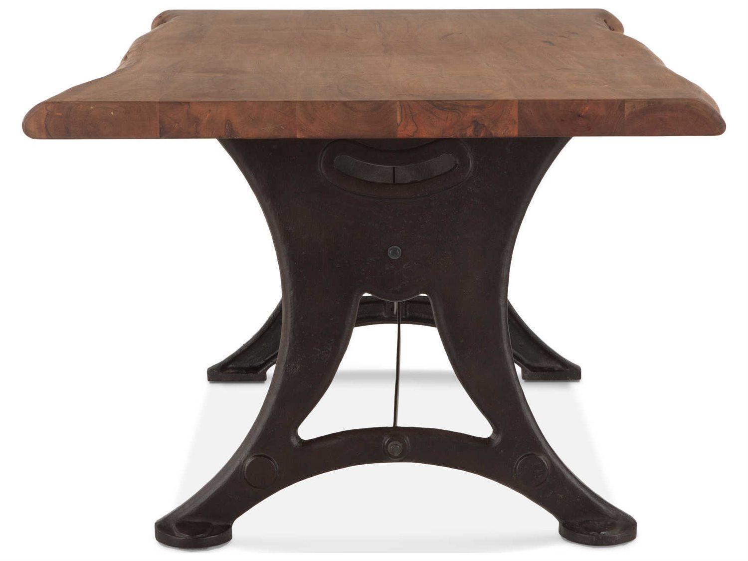 World Interiors Blayne Rectangular Wood Raw Walnut Antique Zinc Dining Table