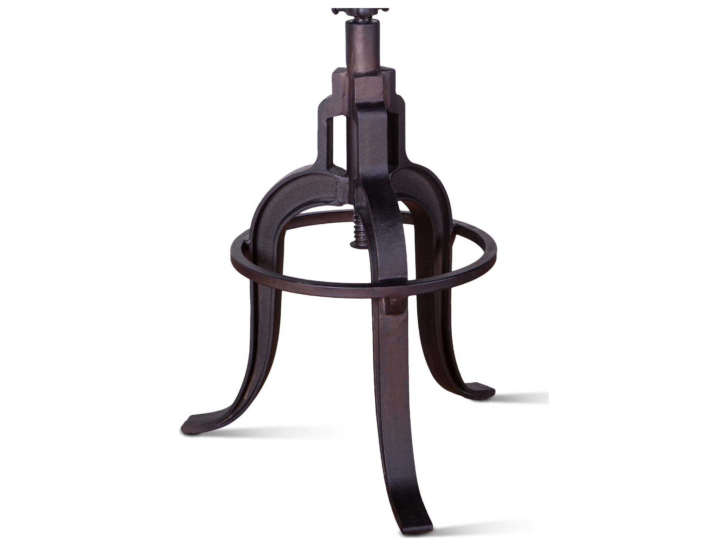 World Interiors Blayne Adjustable Acacia Wood Bar Stool Counter Raw Walnut Matte Black