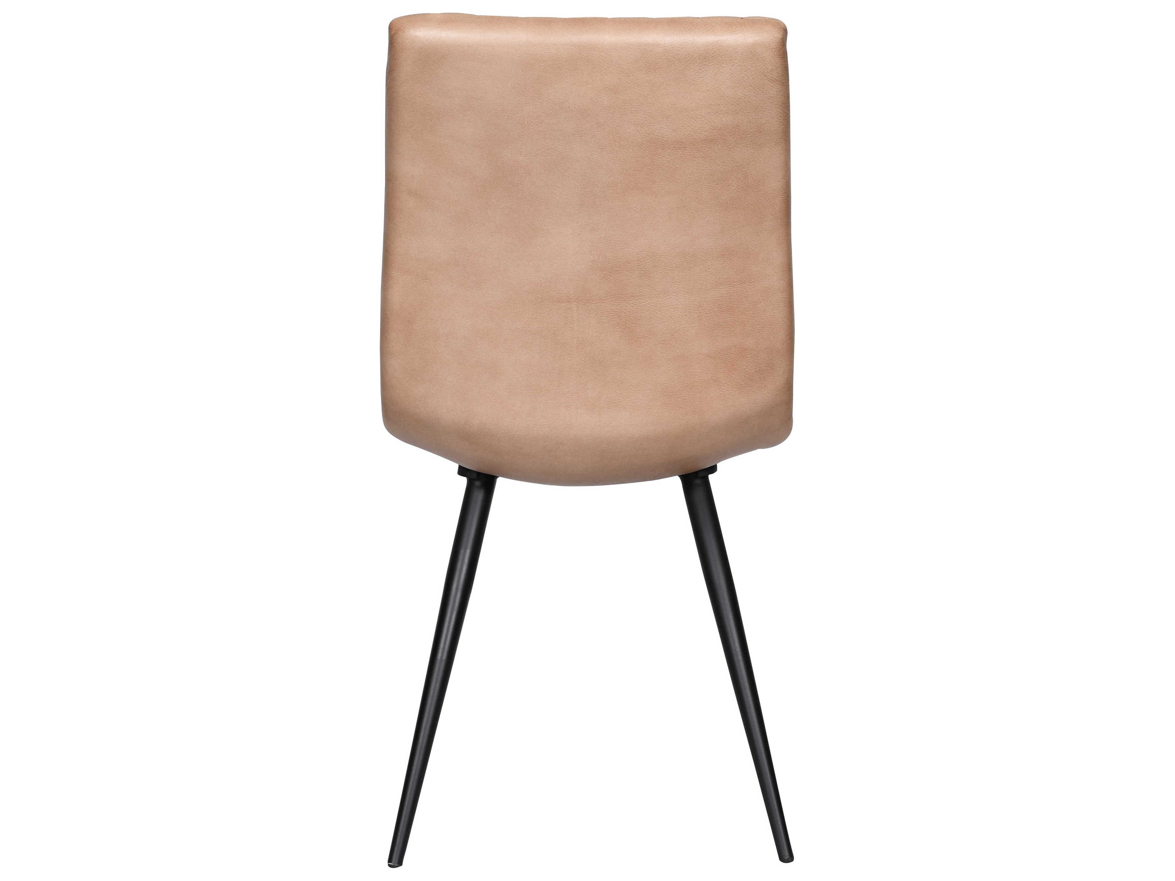 World Interiors Brisben Leather Beige Upholstered Side Dining Chair