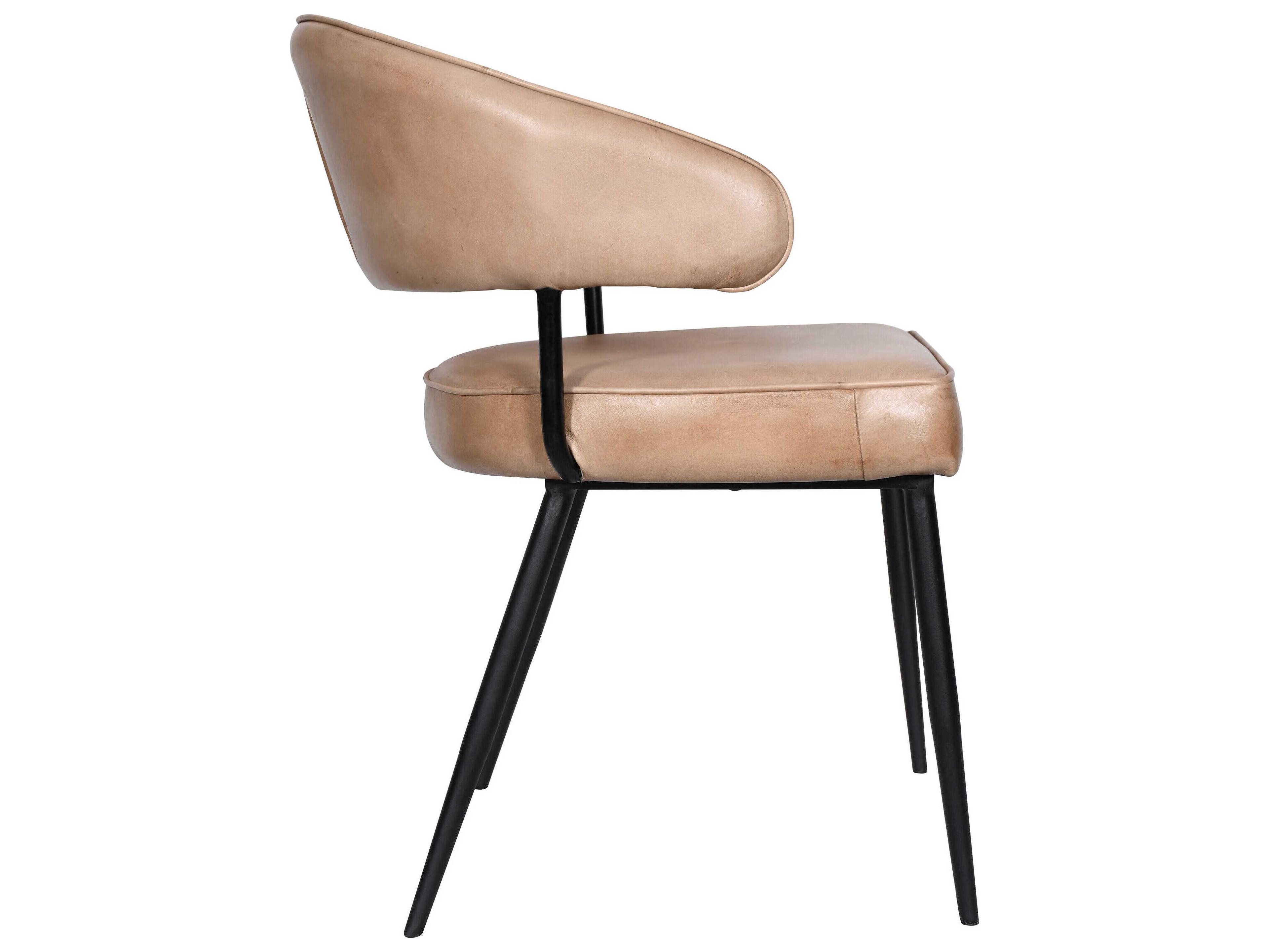 World Interiors Brisben Beige Leather Accent Chair