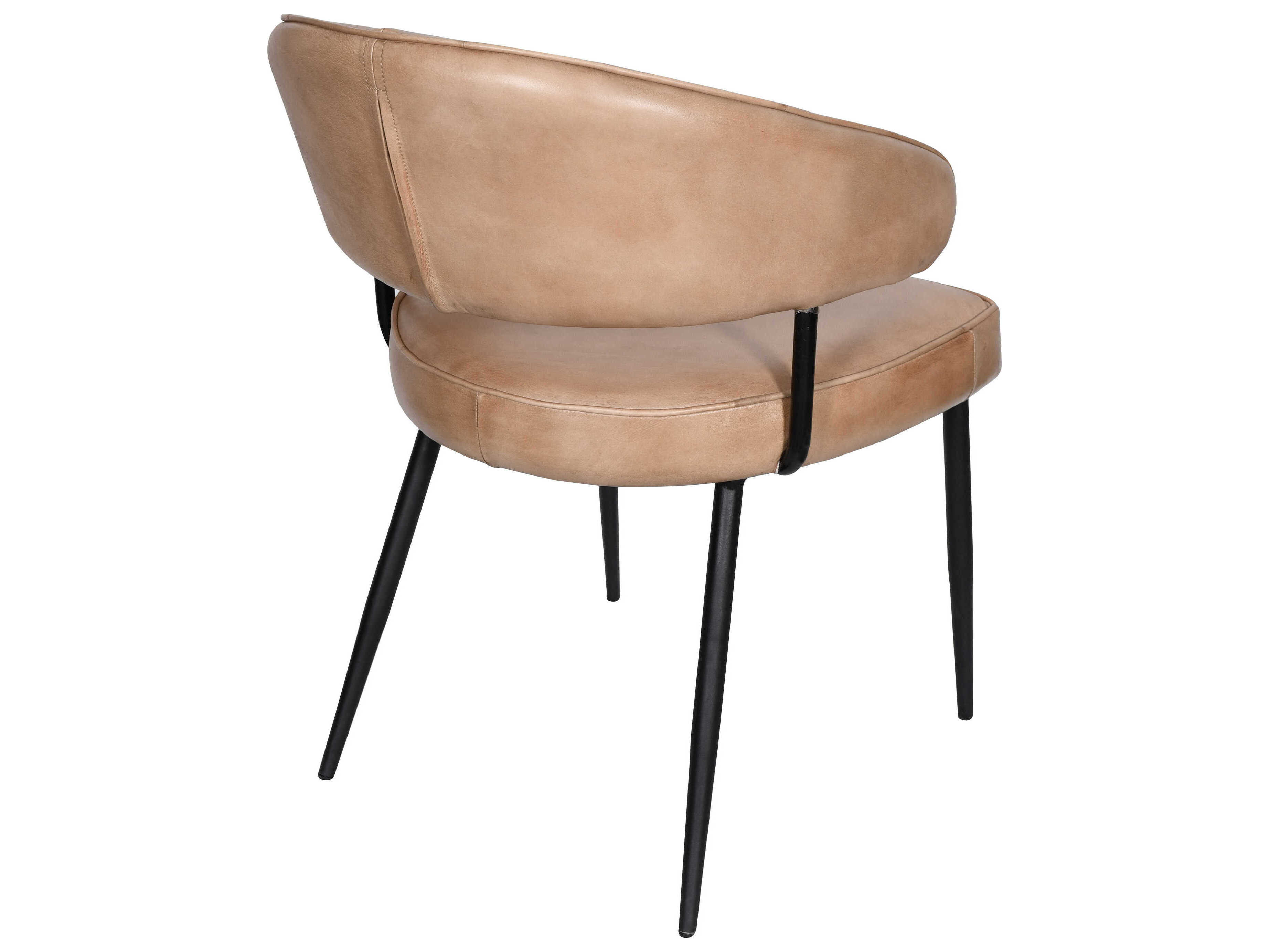 World Interiors Brisben Beige Leather Accent Chair