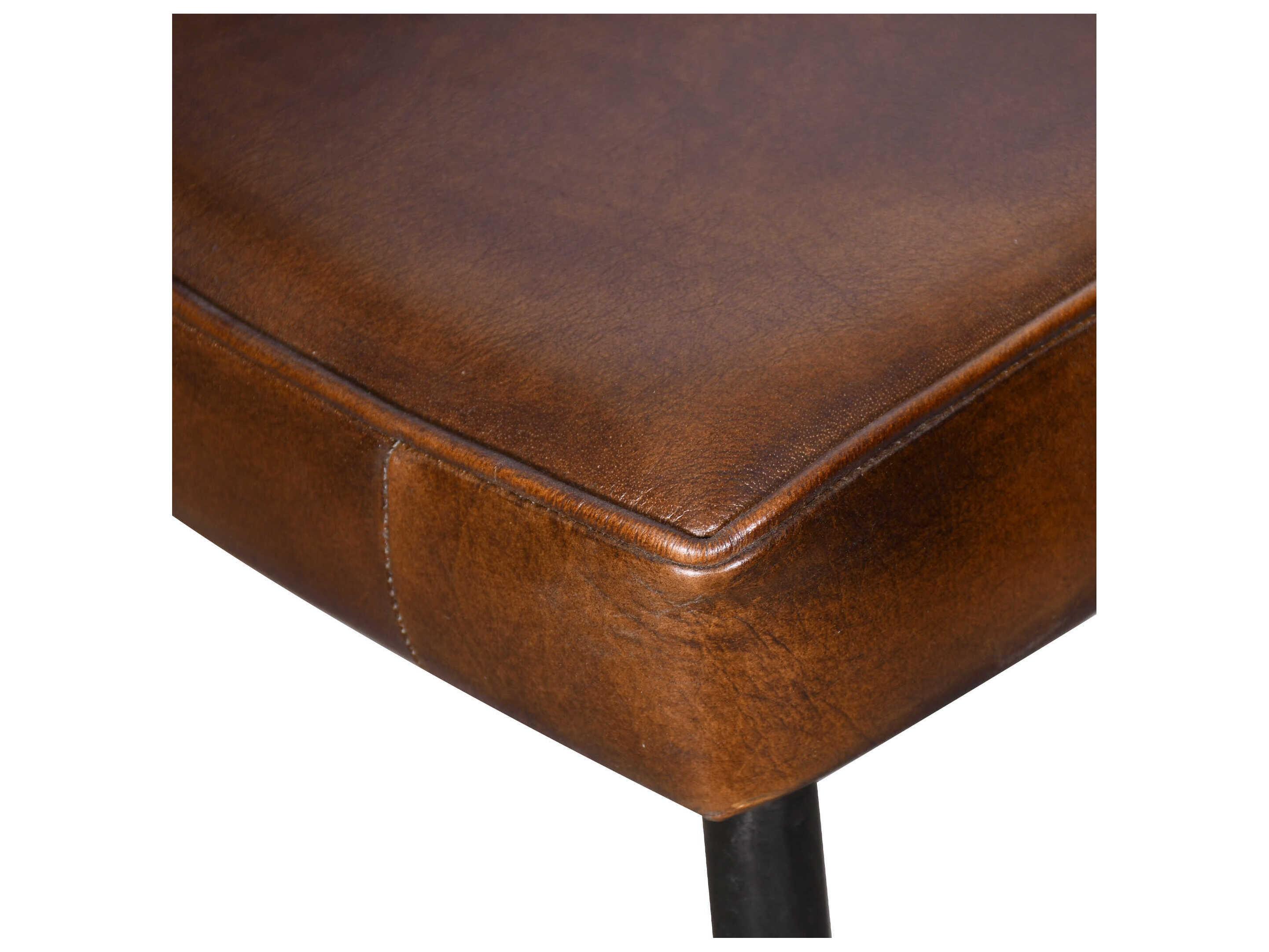 World Interiors Brisbane Brown Leather Arm Dining Chair