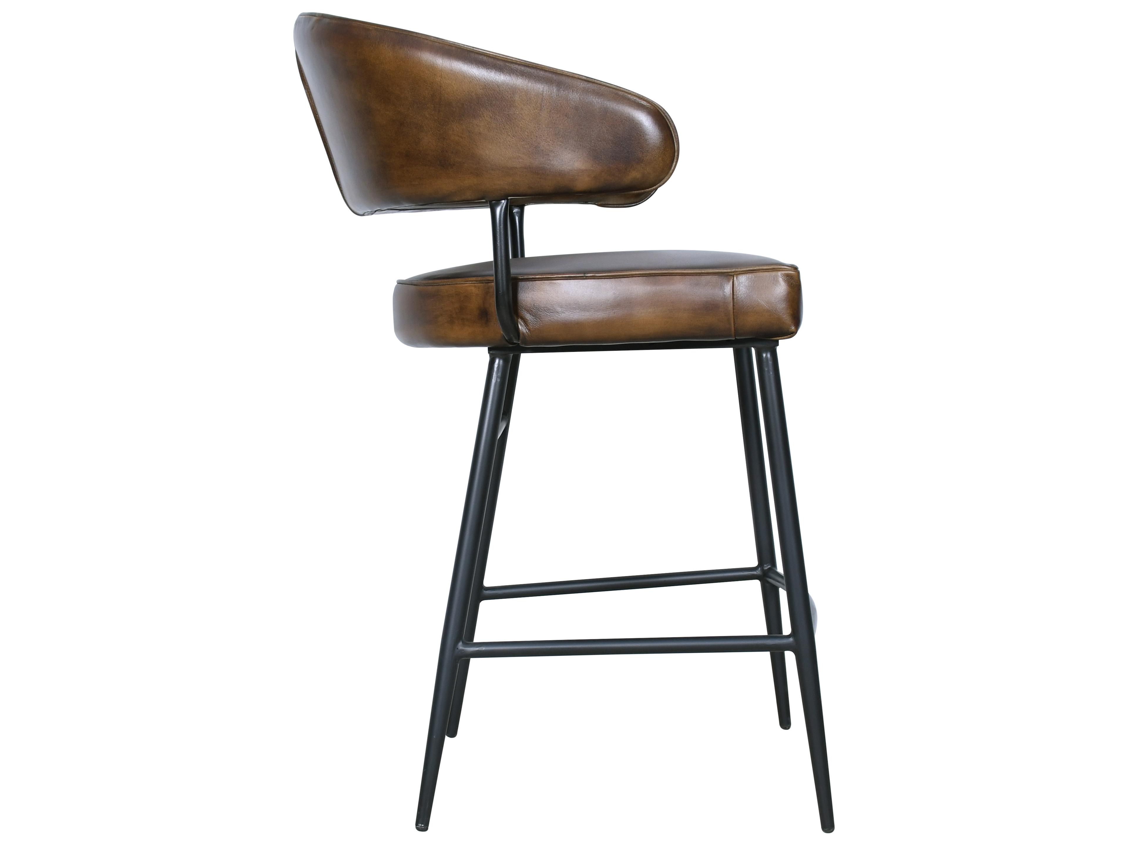 World Interiors Brisbane Hand Washed Leather Counter Stool