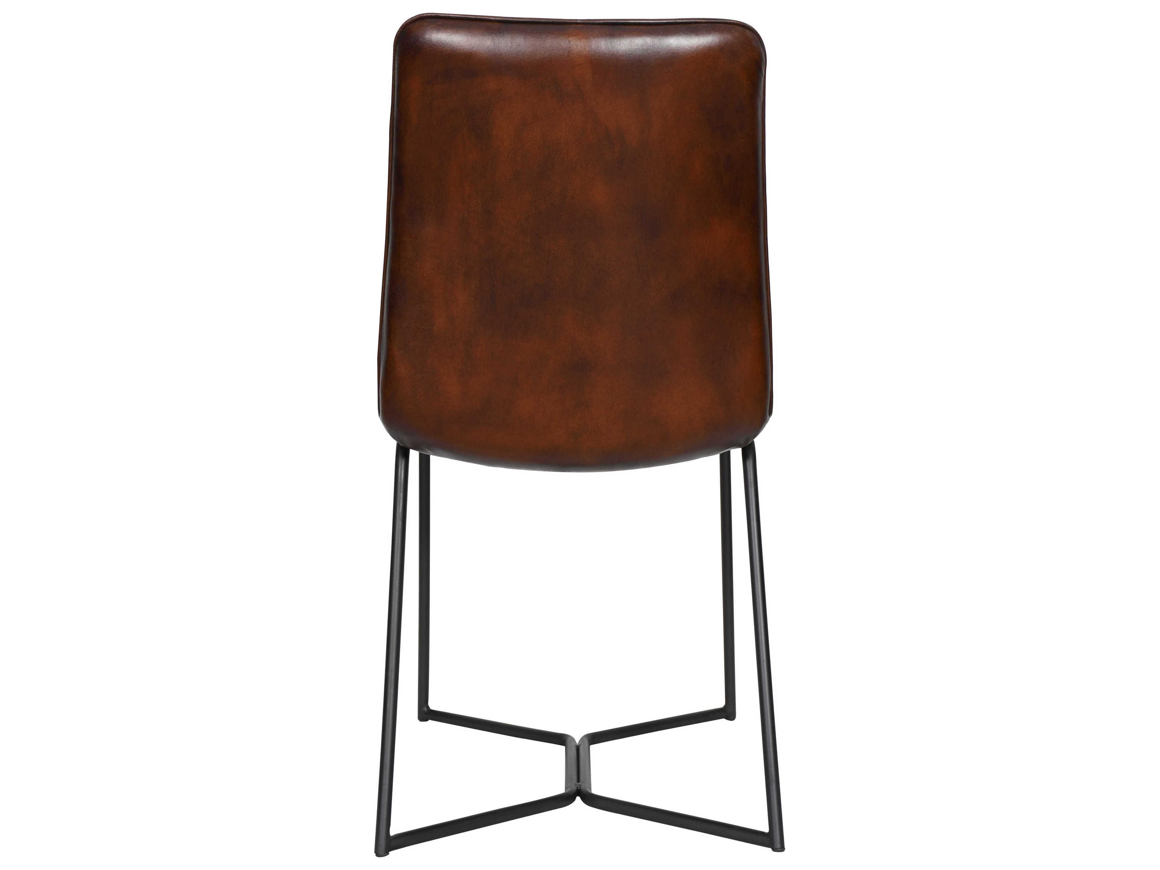 World Interiors Brisben Leather Black Upholstered Side Dining Chair