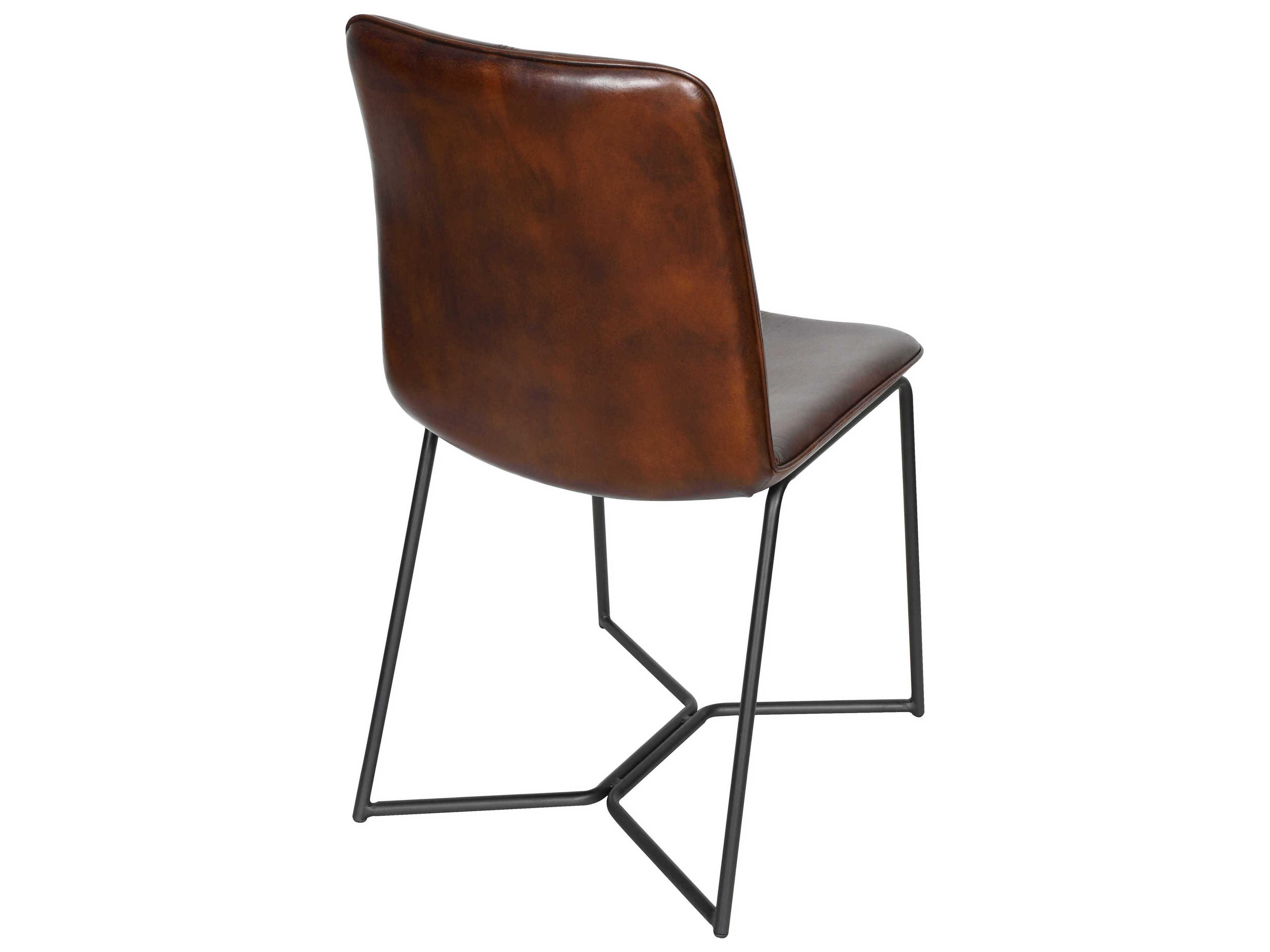 World Interiors Brisben Leather Black Upholstered Side Dining Chair