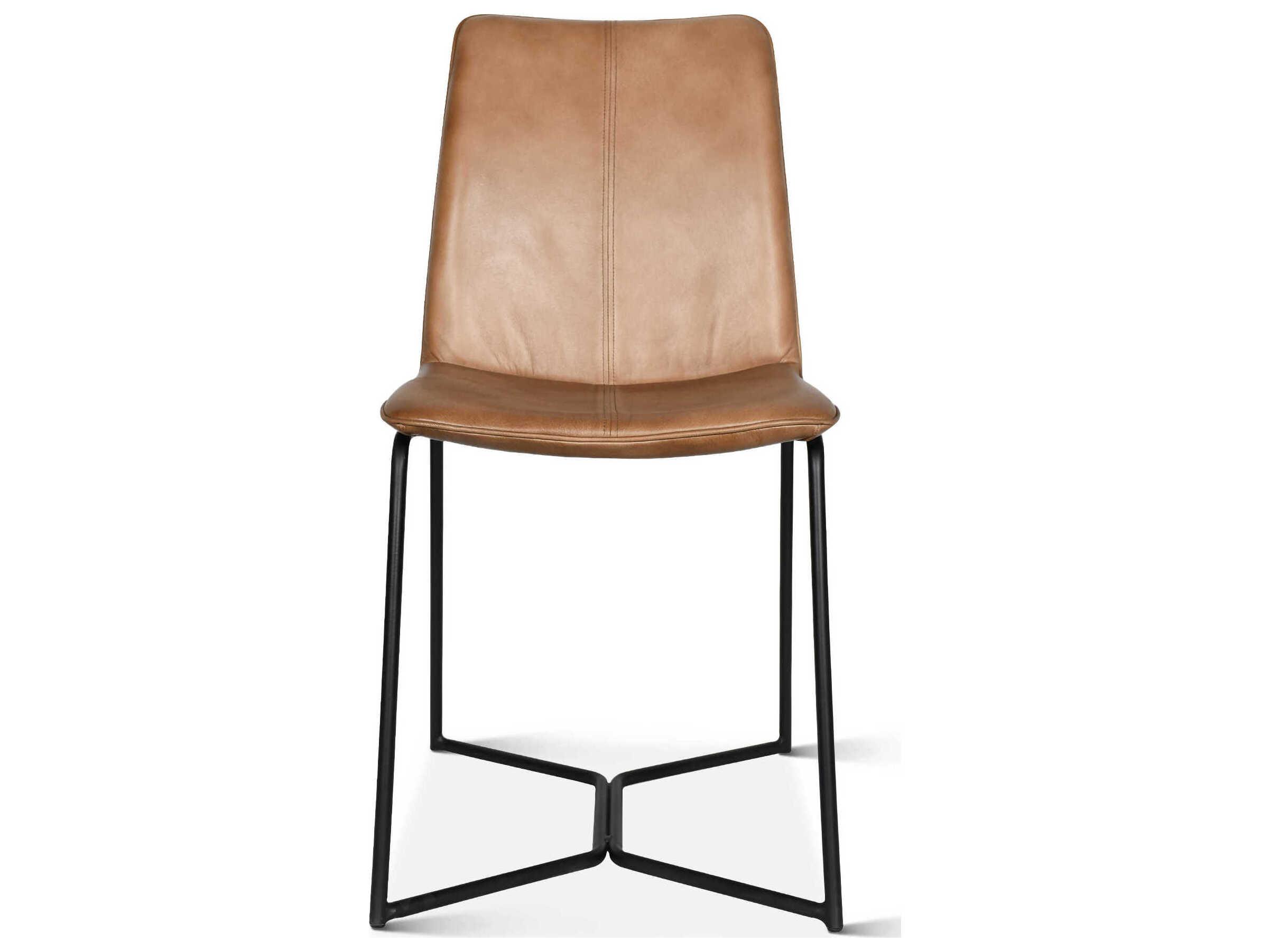 World Interiors Brisben Leather Beige Upholstered Side Dining Chair