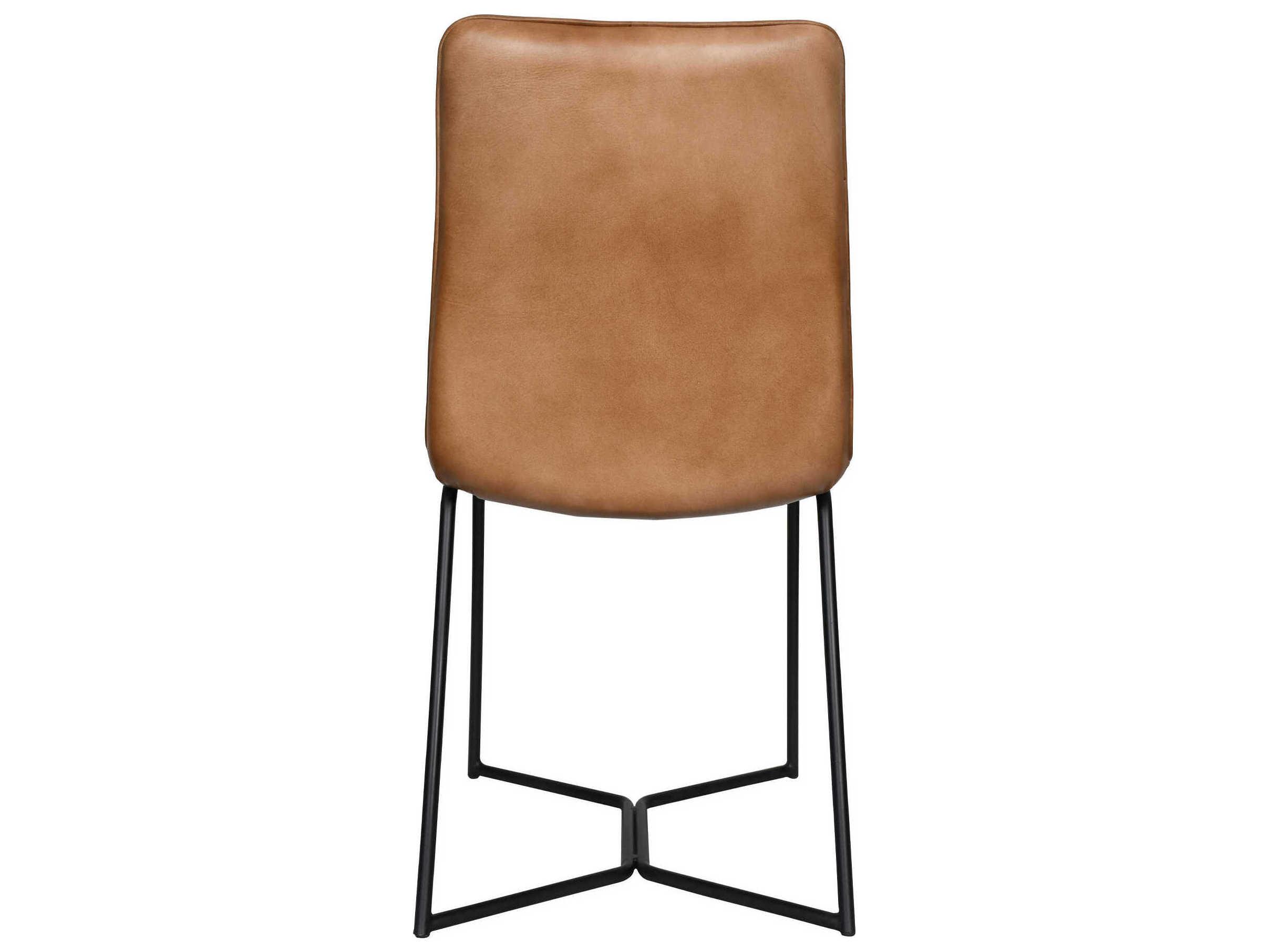 World Interiors Brisben Leather Beige Upholstered Side Dining Chair