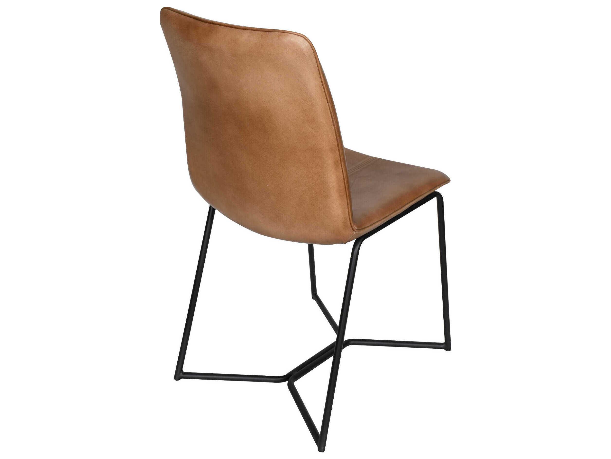 World Interiors Brisben Leather Beige Upholstered Side Dining Chair