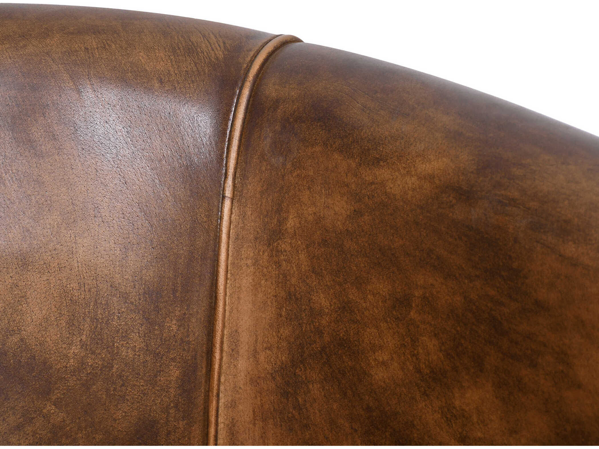 World Interiors Brisbane Brown Leather Arm Dining Chair