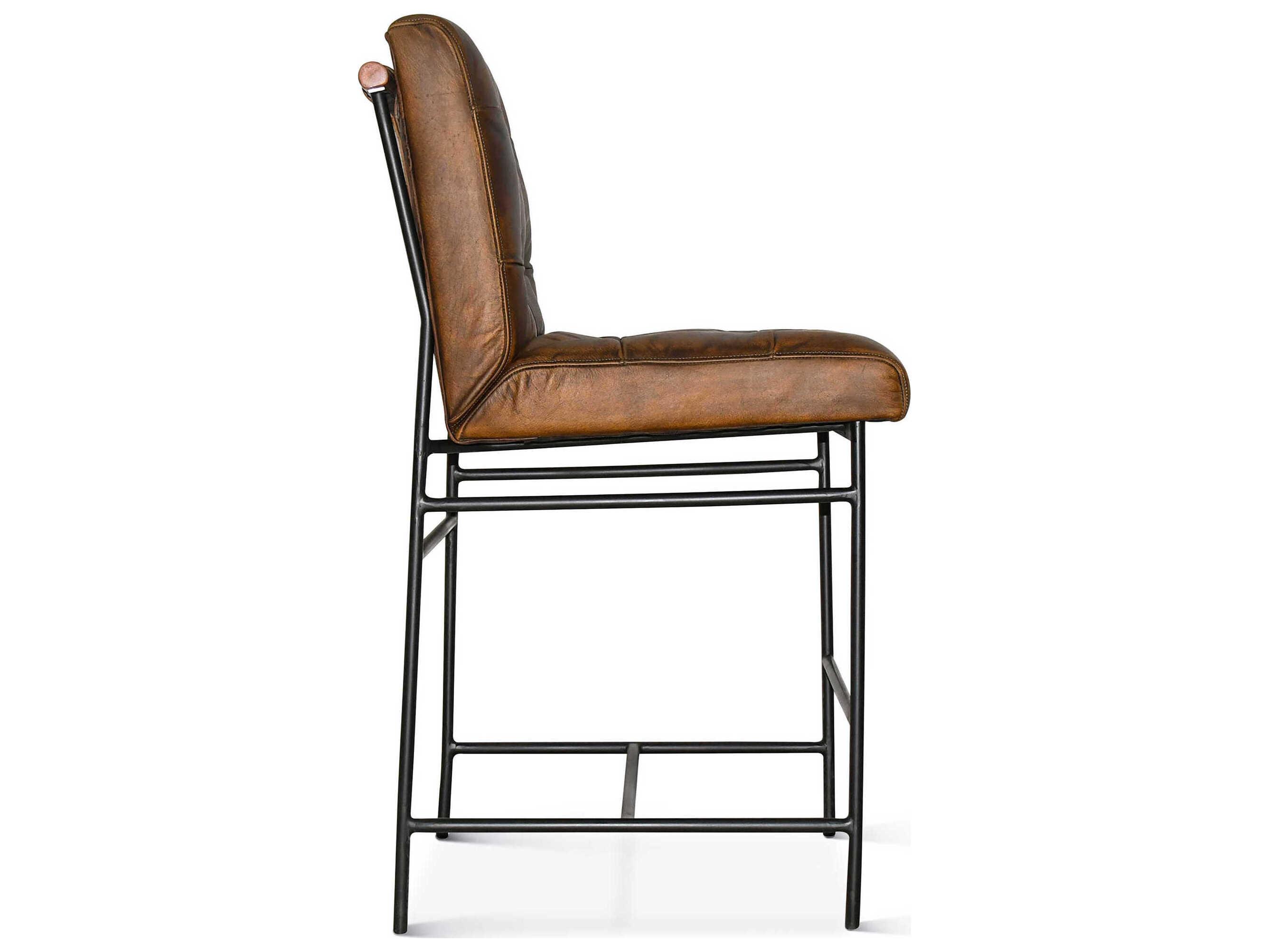 World Interiors Brisbane Leather Counter Stool