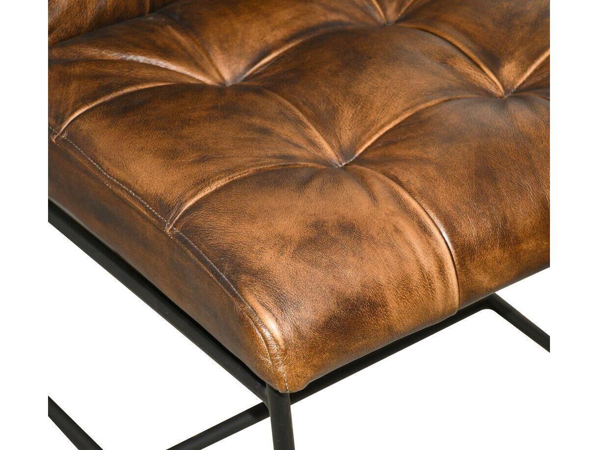 World Interiors Brisbane Brown Leather Armless Dining Chair