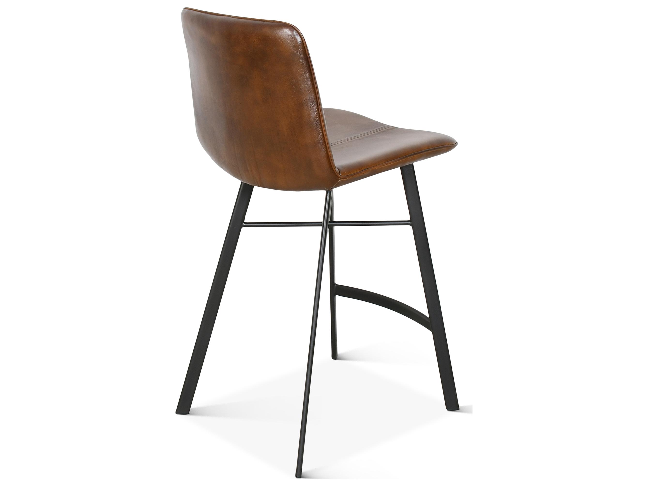 World Interiors Brisbane Hand Washed Leather Counter Stool